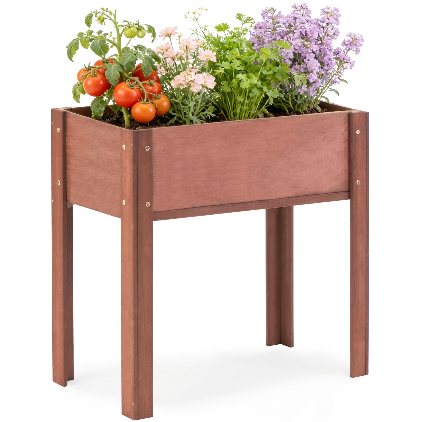 Raised Garden Bed with Legs, 31x16x31'', Outdoor Wood Elevated Planter Box, Thick Legs, w/Liner