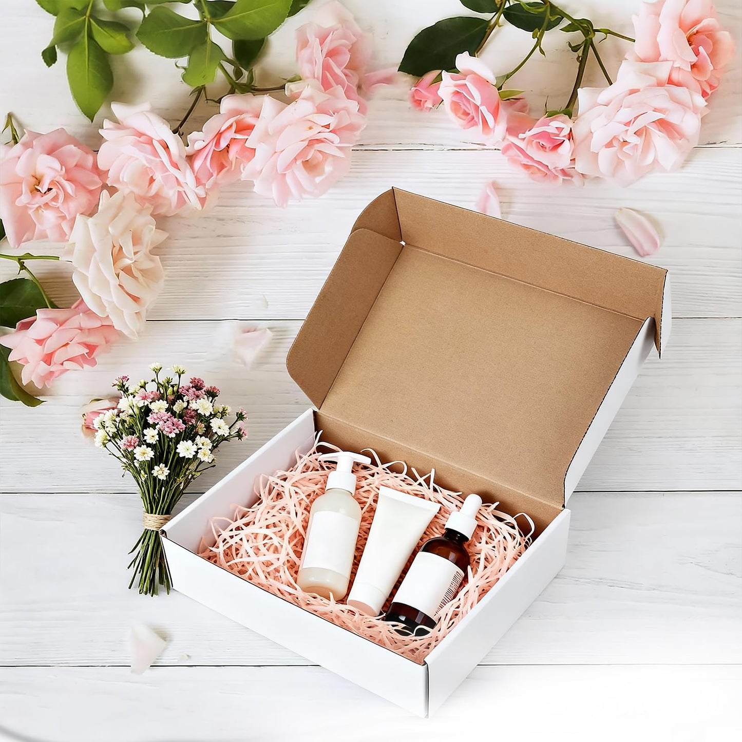 Hguba 12x9x4 Inches Shipping Boxes Set of 25, White Corrugated Cardboard Box, Mailer Boxes for Small Business