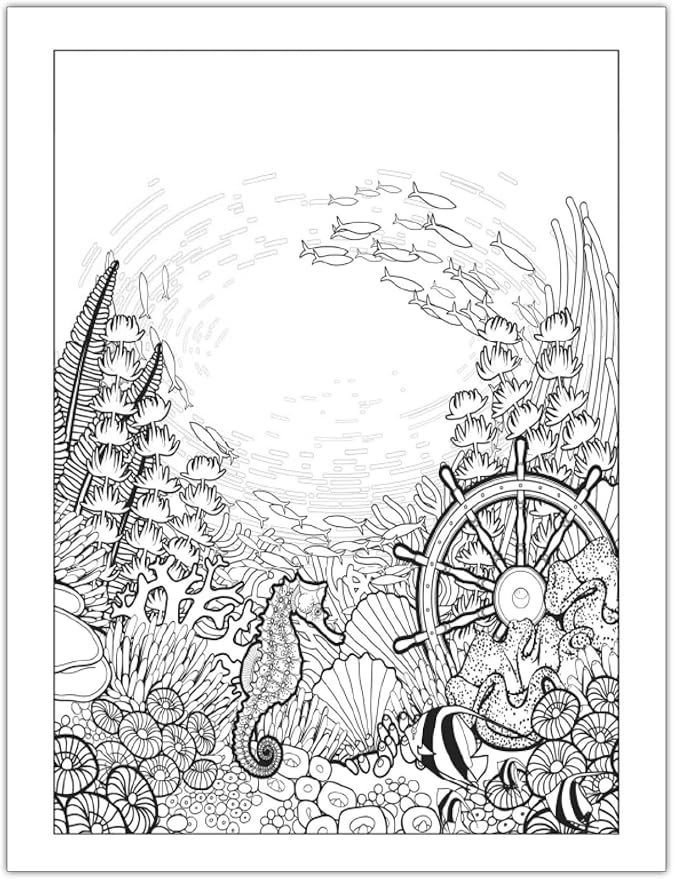 ZOCO Oceans Coloring Books – 25 Bulk Pack – Relaxation Gifts for Adults, Seniors & Teens – Great for Wellness Programs, Group Activities & Assisted Living