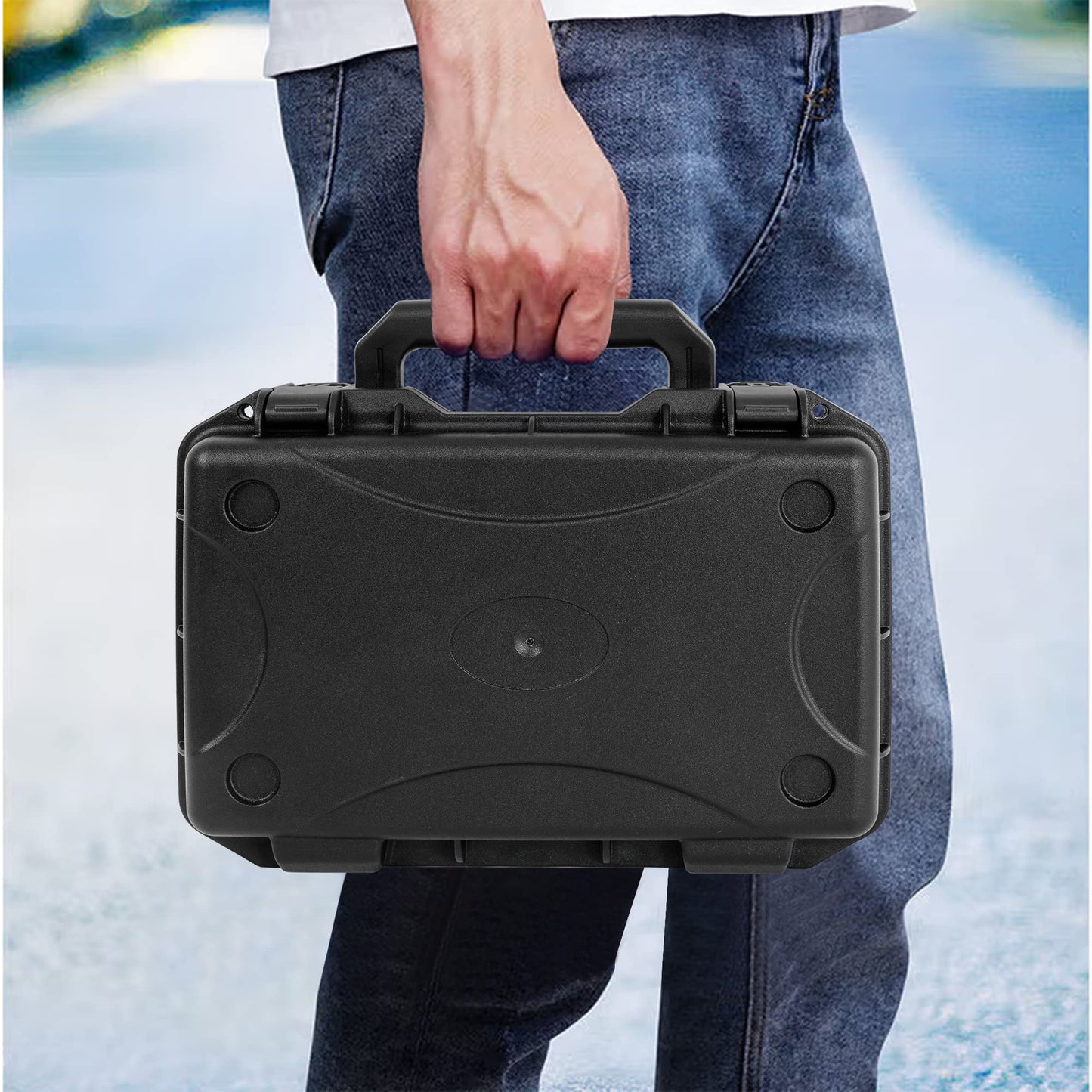 Hard Carrying Case,Shockproof Storage Box with Customizable Foam,11inch Portable Protective Tool Box for Microphone,Recorder,Electronics,Tools,Cameras,Equipment and More,11.6"x7.3"x2.8"