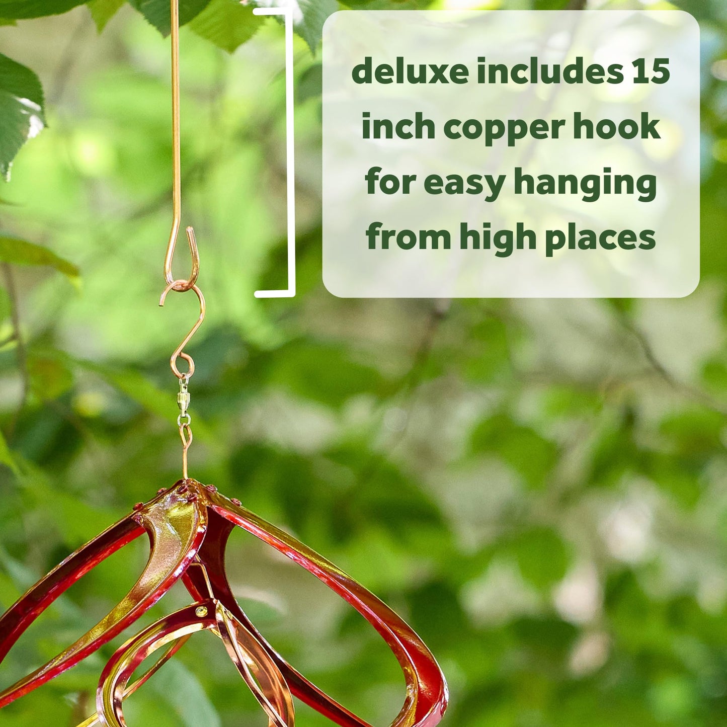 Red Carpet Studios Deluxe Double Helix Cosmix Wind Spinner, 14-Inch, Red and Copper