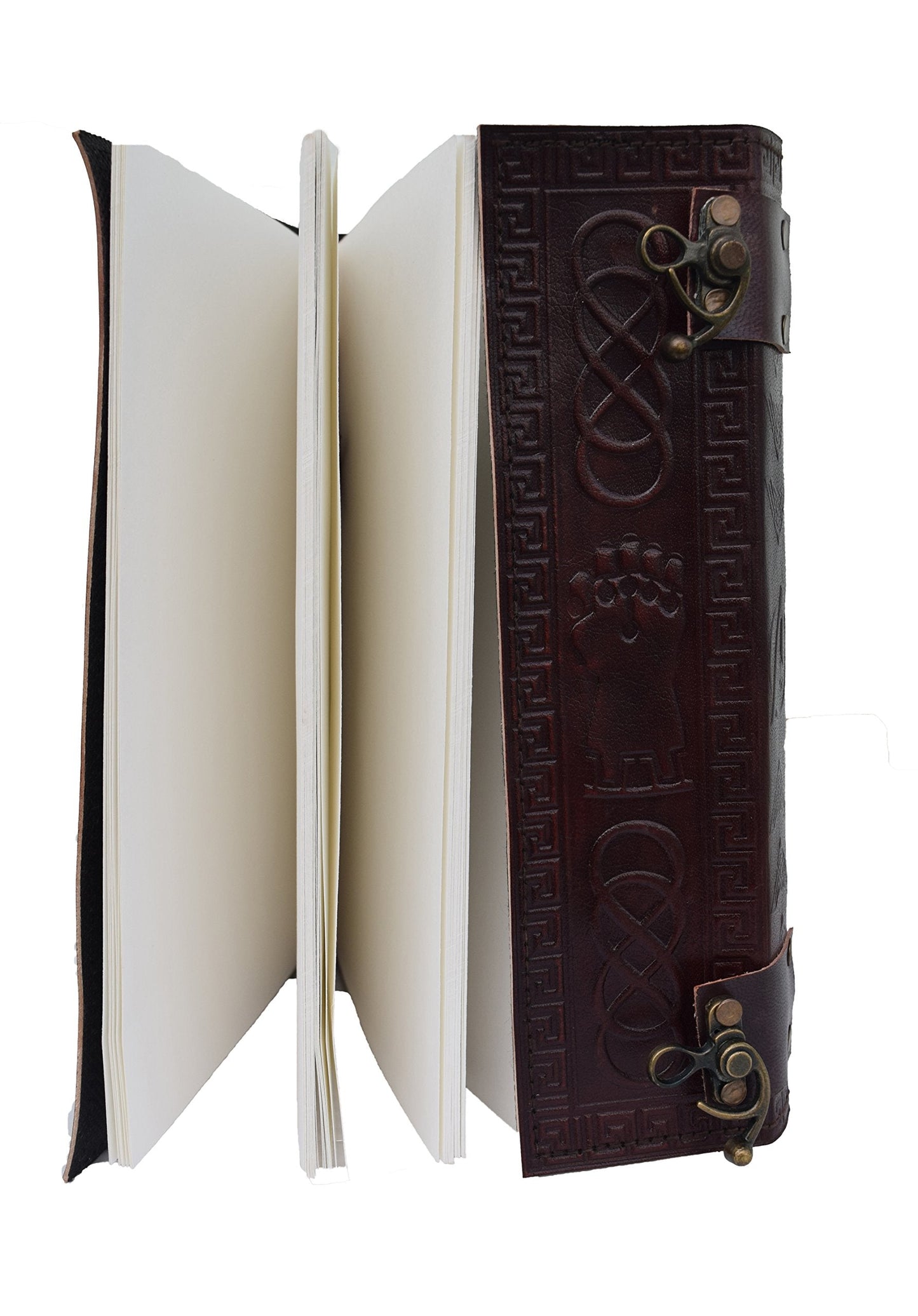 Avengers embossed 10 inches Handmade Leather Journal With Stones/Art Sketchbook & Travel diary with Vintage lock Latch
