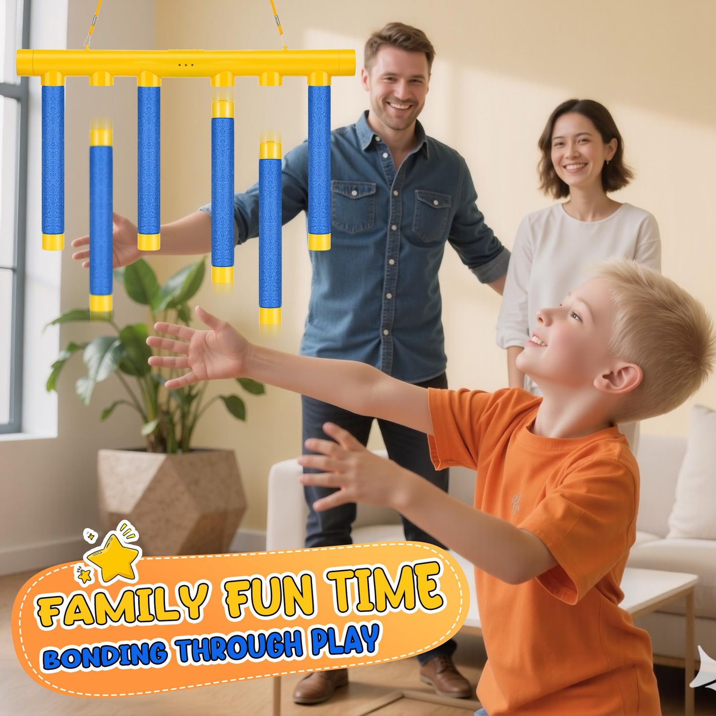 Huiguli Reflex Challenge Game - Catching Falling Sticks with Remote Control, Hand Eye Coordination & Reaction Time Training Toy, 3 Adjustable Speed Modes for Kids & Adults