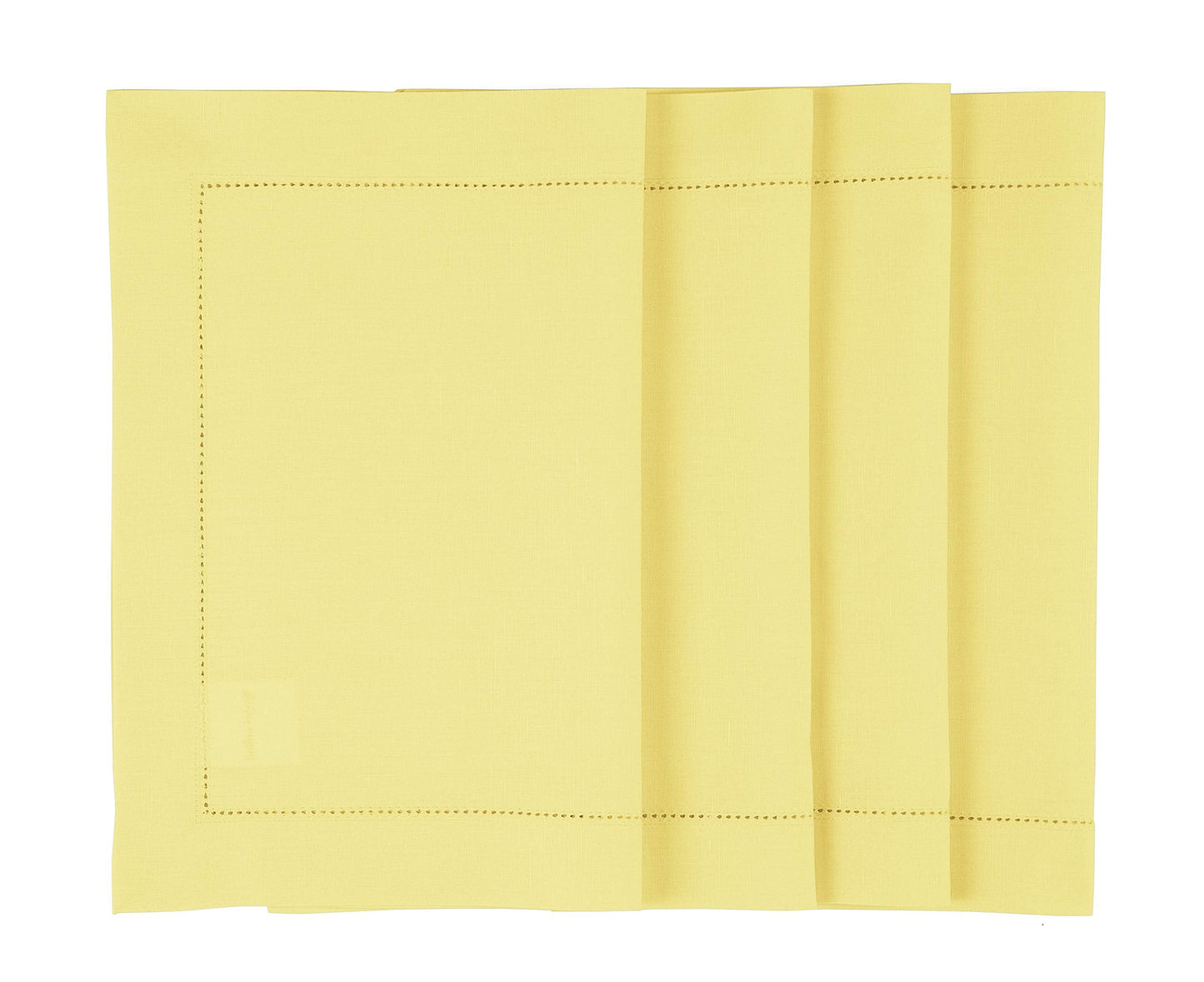 Solino Home Yellow Placemats Set of 4 - Cotton Linen Hemstitch Placemats 14 x 19 Inch for Spring, Summer, Mothers Day