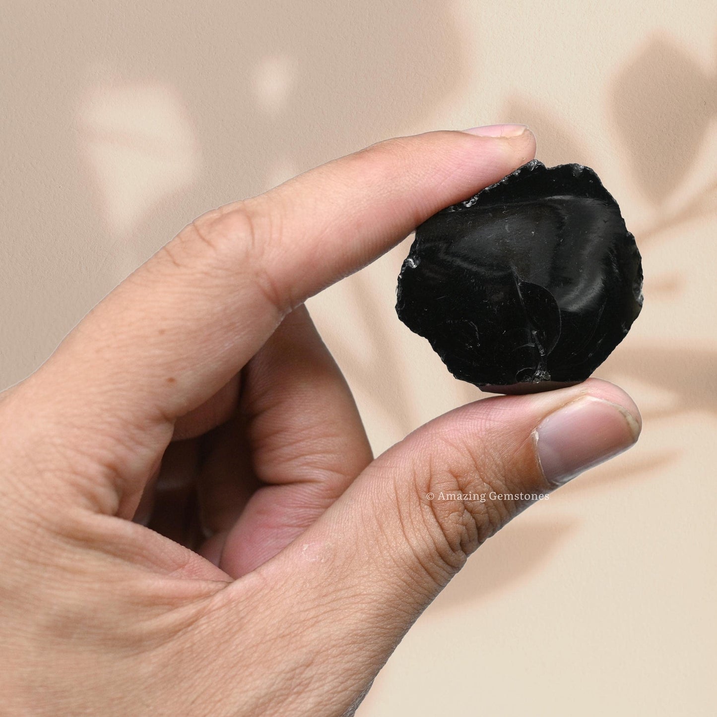 Amazing Gemstone Black Obsidian Rock Crystals and Healing Stones, Natural Raw for Tumbling and DIY, Obsidiana Negra Original (2 Pieces)