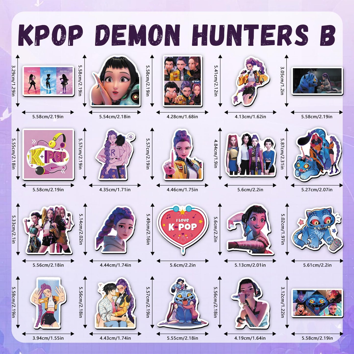 20 Pcs Funny Demon Hunters Refrigerator Magnets Reusable,Birthday Cruise Door Magnets Decorations for Happy Birthday Cabin Ship Carnival Refrigerator Office Car Accessories(PoP-B)