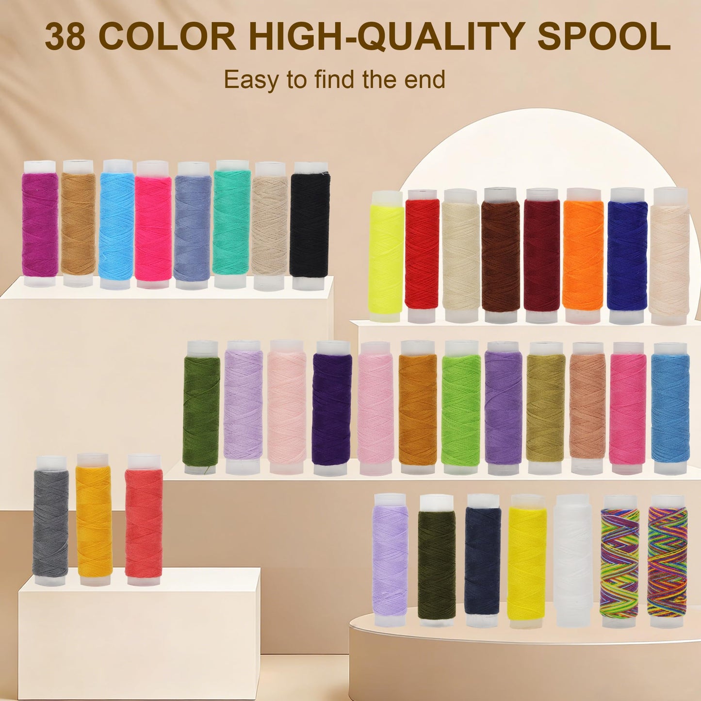 Sewing Kit for Adults, 238 pcs Sewing Accessories,38XL Thread Spools, Friendly for Beginner and Professional for Worker, Suitable for Travel, Home, School and DIY Gift, Needles,Emergency Sewing Kits