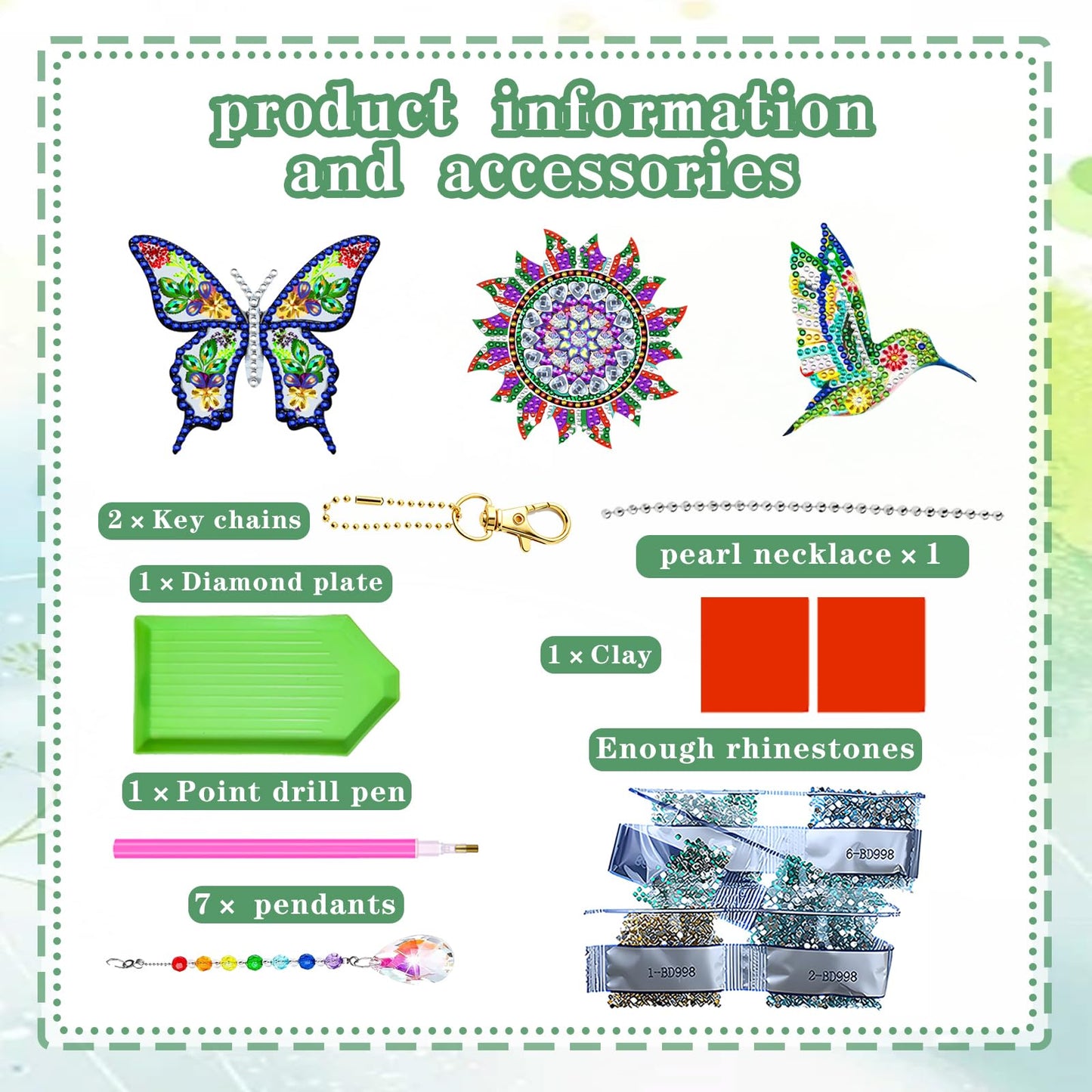 DIY Diamond Art Painting Kits for Adults Wind Chime Suncatcher Hummingbird Craft Kit Home Window Garden Decor Gift
