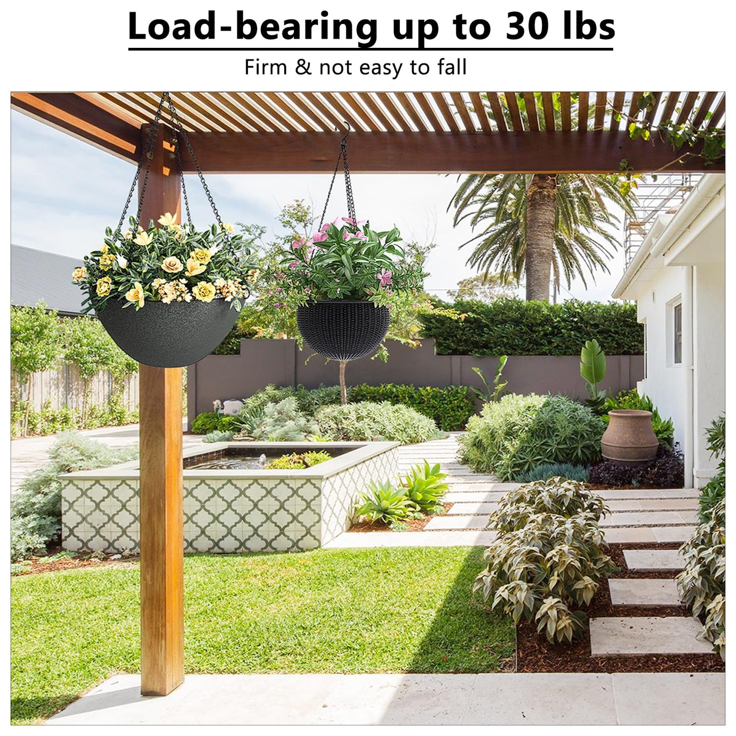 garini 3 Pack, 23 Inch Hanging Baskets Chain, Hanging Chains with Hooks Flower Pot Chain Replacement Plant Hangers for Planters, Bird Feeders and Lanterns(Black)…