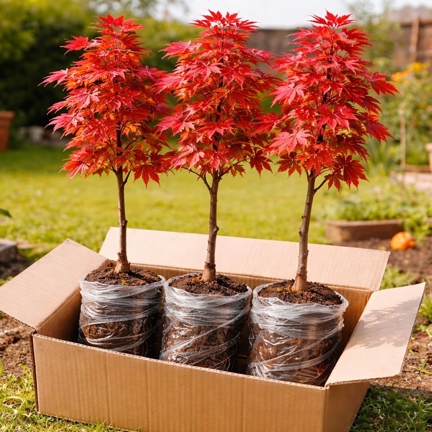 3 Pack Red Maple Trees (Acer rubrum) – Live Hardy Shade Trees, Vibrant Red Foliage, Fast Growing Landscape Trees for Yard & Garden - Ships Dormant, No Leaves