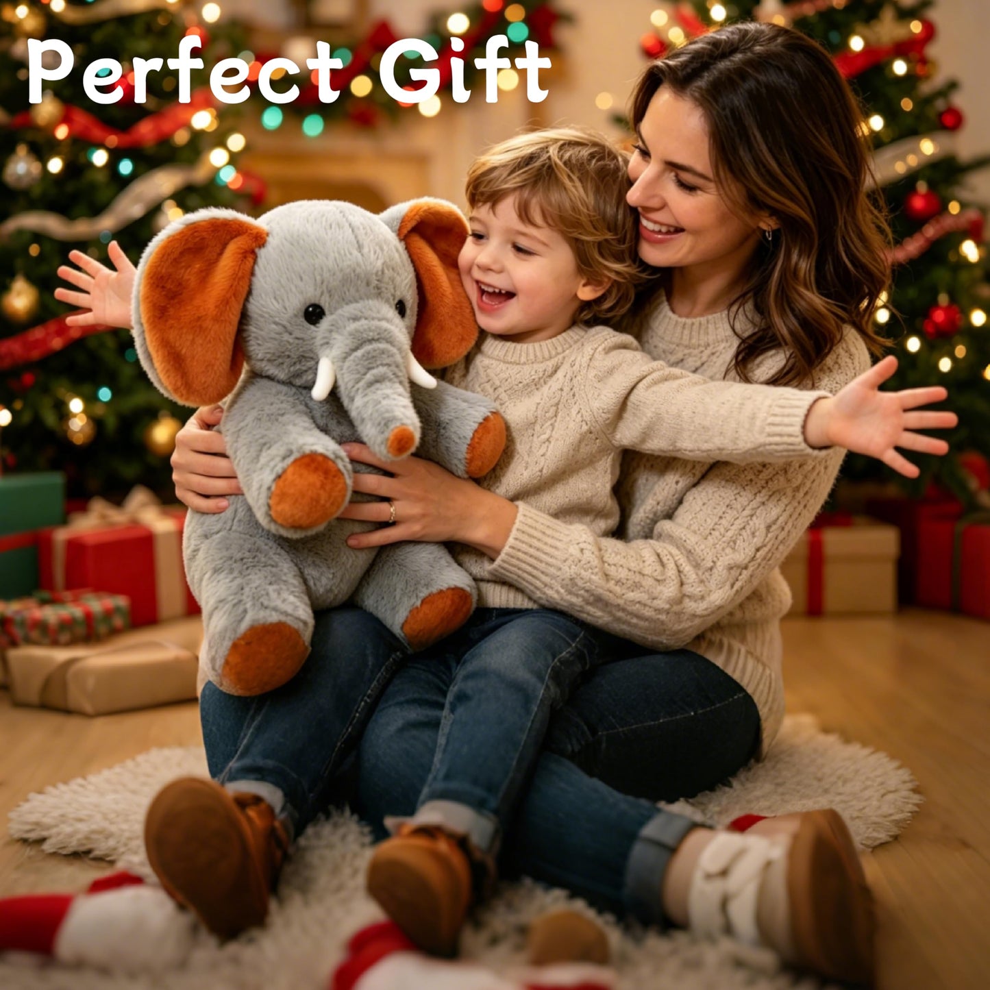 GADXV 4lb Elephant Weighted Stuffed Animals, 25in Large Elephant Plush Toy, Stuffed Animal Gift for Kids and Adults, Birthday, Valentine, Christmas