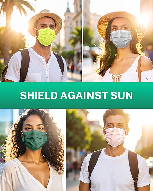 Disposable Face Masks Made in USA, 4 Ply for Families, Students, Breathable All-Day Wear & Safety, FSA HSA Eligible, ASTM Level 3 Medical Grade, 50 Pack, Pink