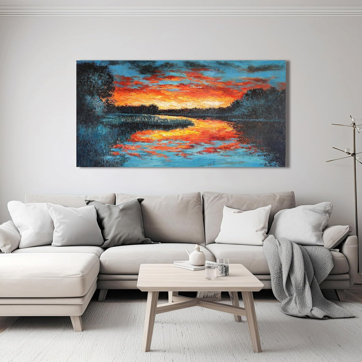 Canvas Wall Art for Living Room Artwork for Walls Nature Landscape Wall Art Decor Canvas Modern Art Wall Decor Sunset Forest Wall Art Decor Prints Art Work for Home Office Kitchen Wall Decor 20" X 40"