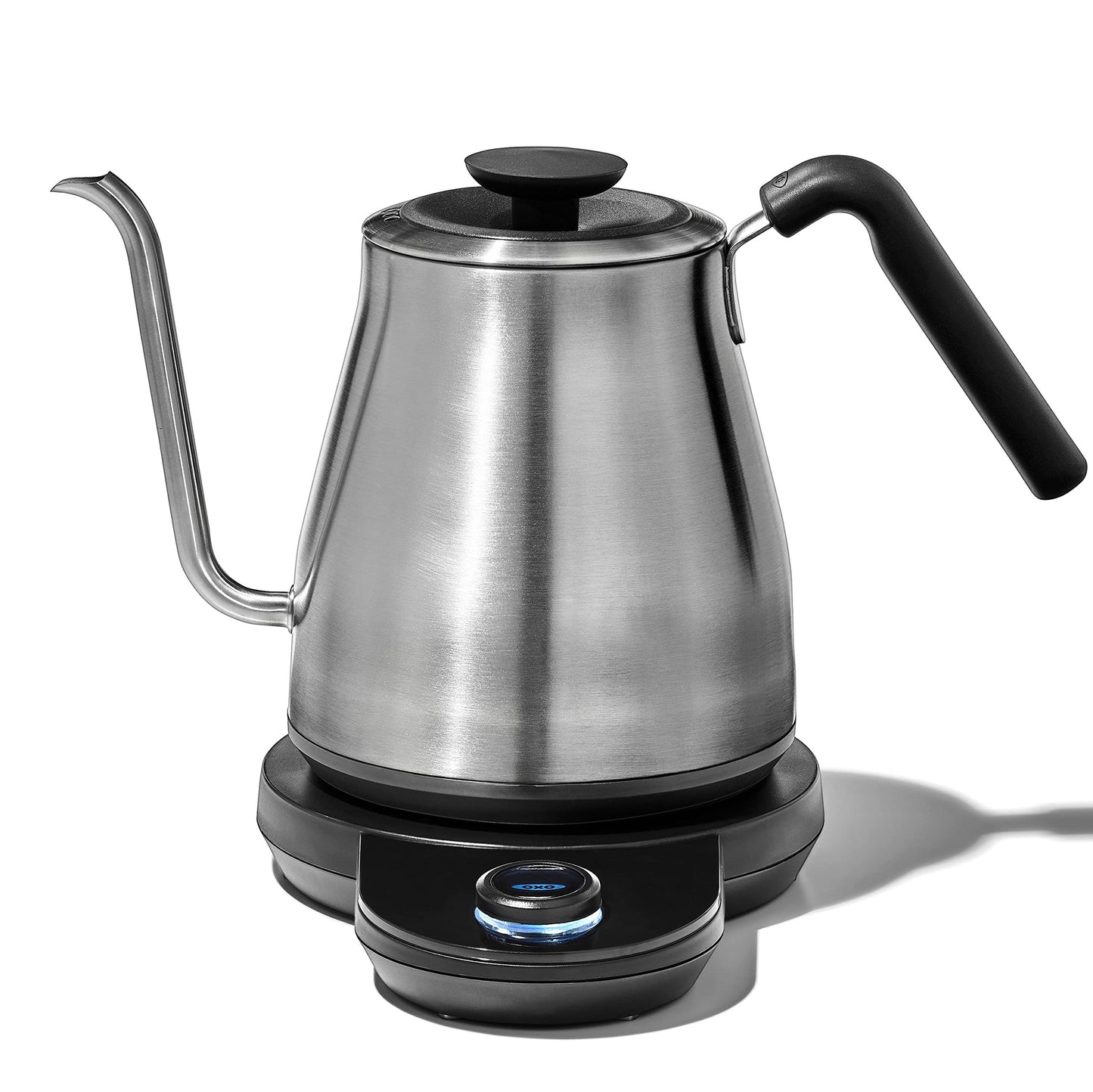 OXO Brew Gooseneck Electric Kettle – Hot Water Kettle, Pour Over Coffee & Tea Kettle, Adjustable Temperature, Built-In Brew Timer, Stainless Steel, 1L