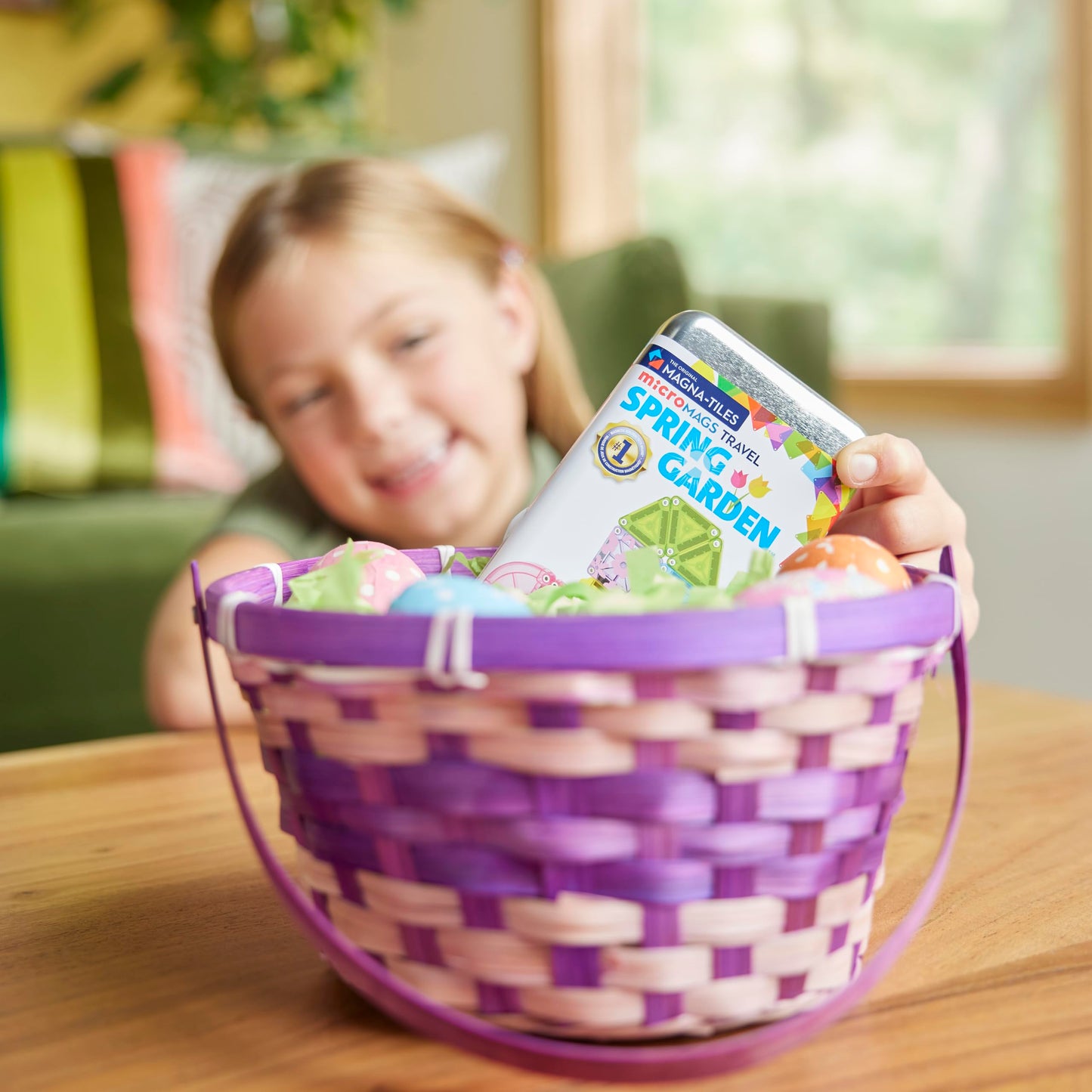 Magna-Tiles microMAGS 24-Piece Spring Garden Travel Set, The Original Magnetic Building Brand
