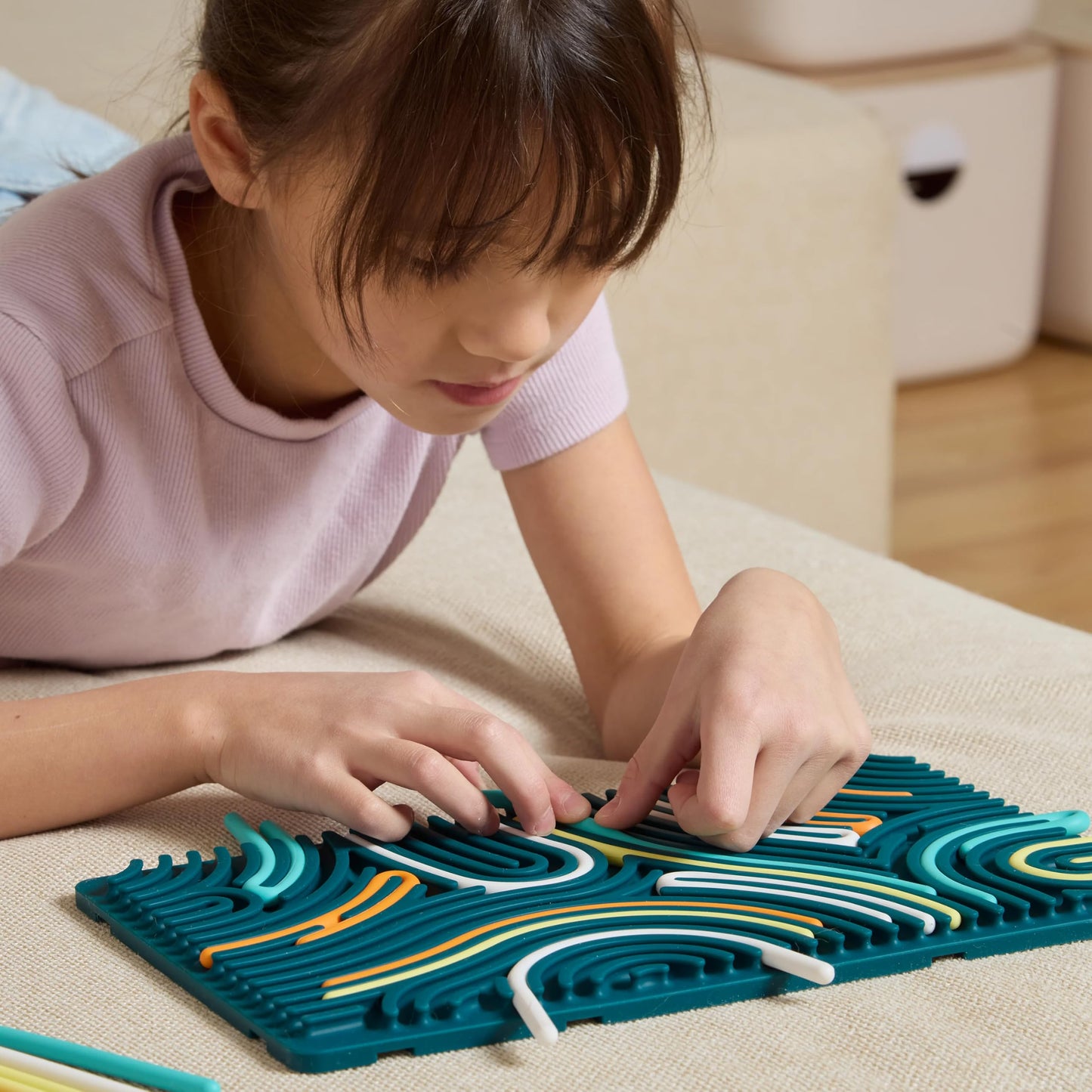 Pushpeel XL Sensory Activity Board – Expandable Silicone Fidget Toy for Stress, Anxiety, ADHD & Autism – Modular, Silent, No Mess - Spruce
