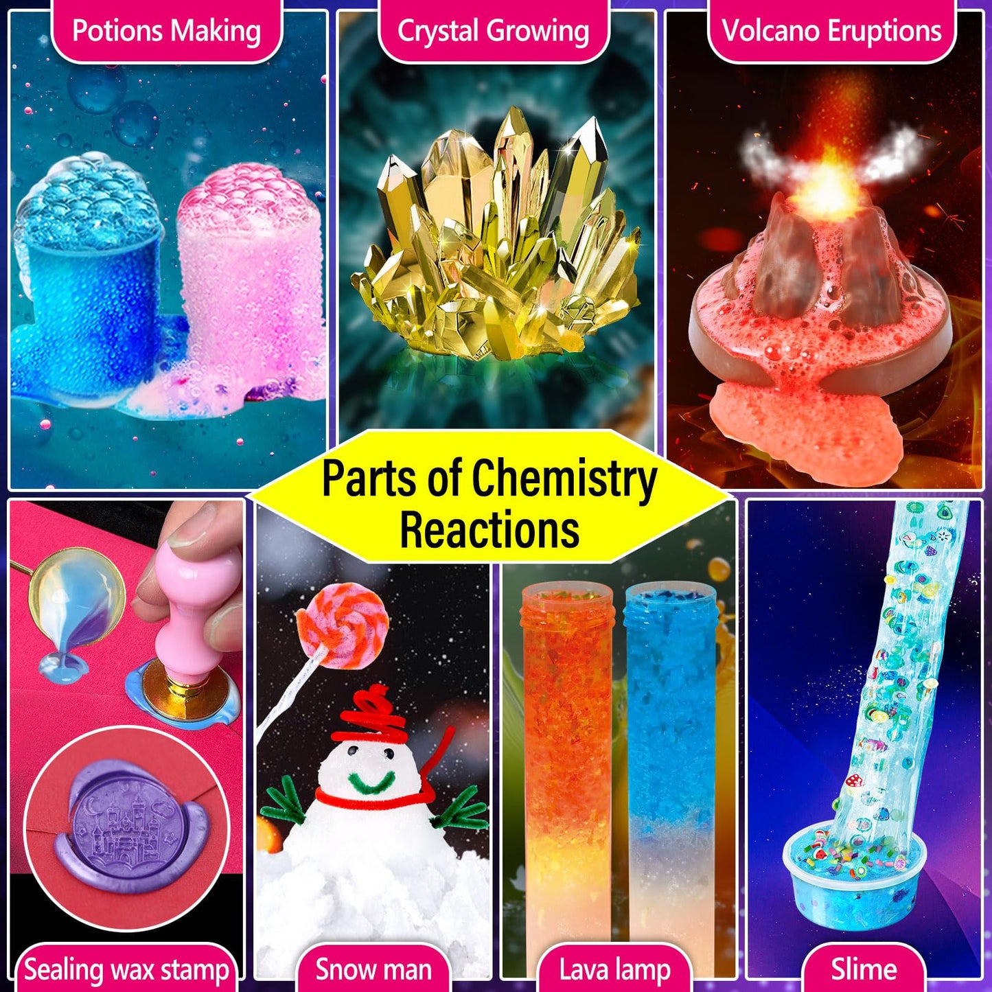 PATIFEED 230 Experiments Science Kits for Kids - S.T.E.M Toys with Magic Chemistry Set Crystal Growing Physics Slime Educational Gifts Idea for Boys Girls