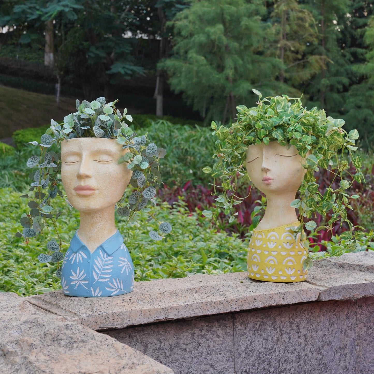 DiliComing Face Planter-Pots for Indoor Plants Cute Plant Pots Head Planter