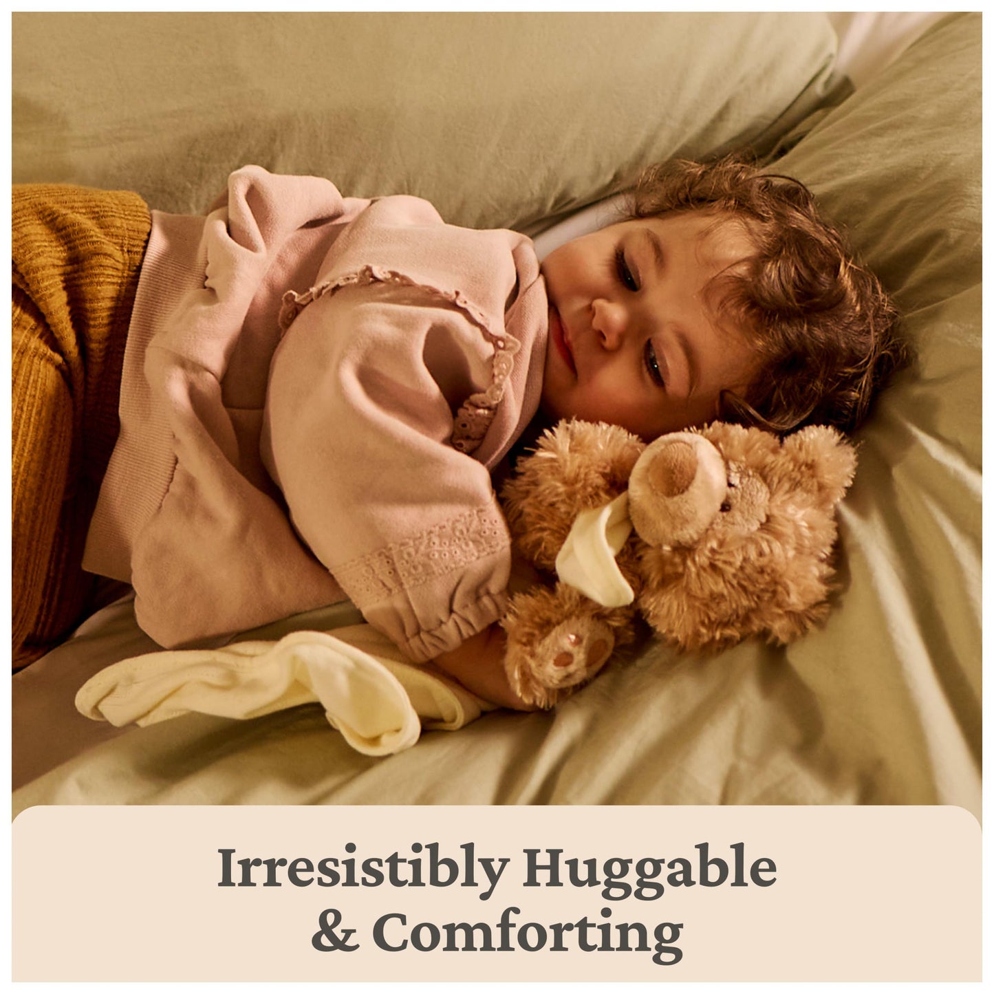 GUND Baby Philbin Plush Lovey, Teddy Bear with Baby Blanket, Stuffed Animal Sensory Toy, Brown, 14”