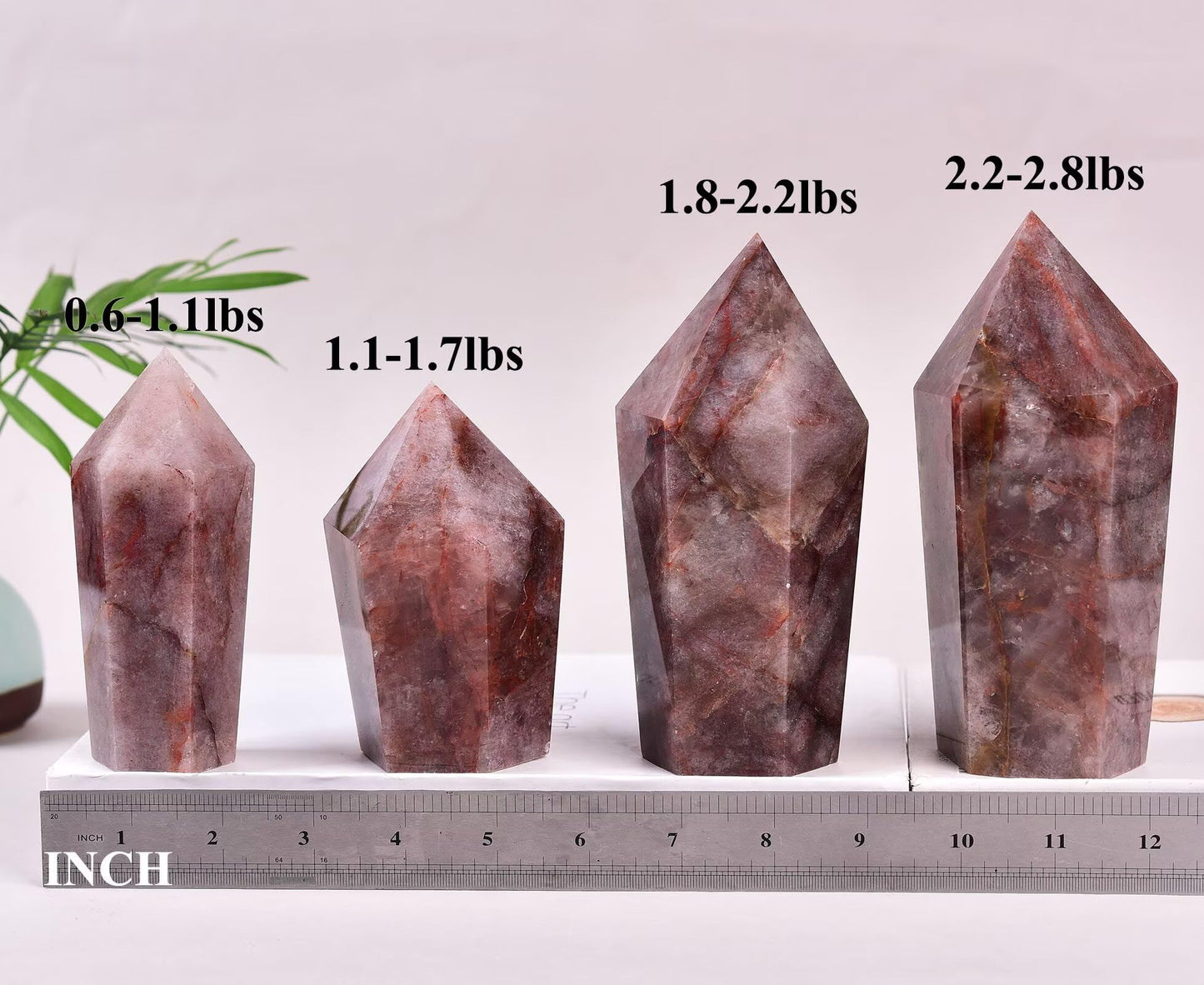 VIZYTOU Red Hematoid Stone Tower Obelisk Large Healing Crystal Rock Point Wand Reiki Healing Meditation Stone 0.6-1.1 LBS