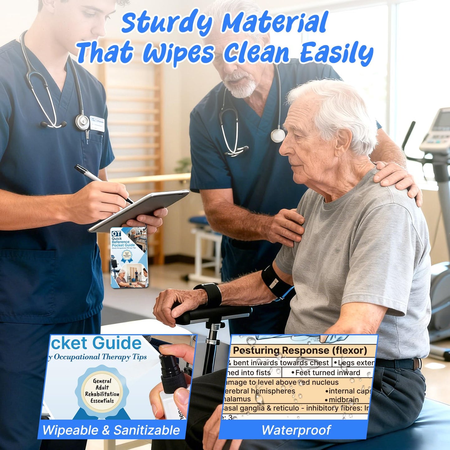 OCQOTAT Occupational Therapy Reference Set -General Adult Rehab Quick Pocket Guide, Occupational Therapy Tools Must-Have Gifts for Therapist,Students 3"×5"(32 Pages)