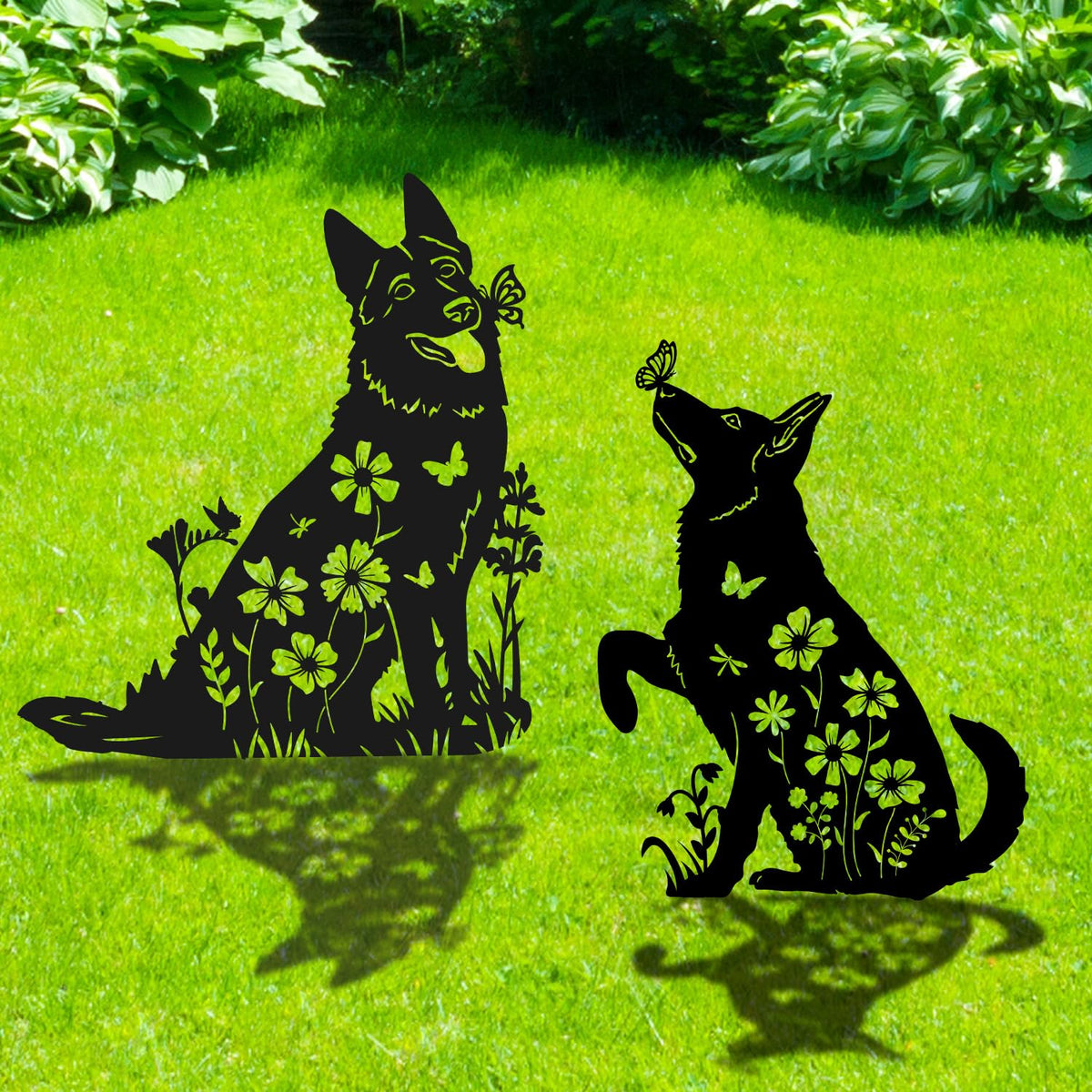 Pet Cat Memorial Grave Markers - Rngmsi Flowers Butterfly Cat Metal Garden Stakes Grave Decorations for Cemetery Pussy Memorial Stones Plaques for Outdoors