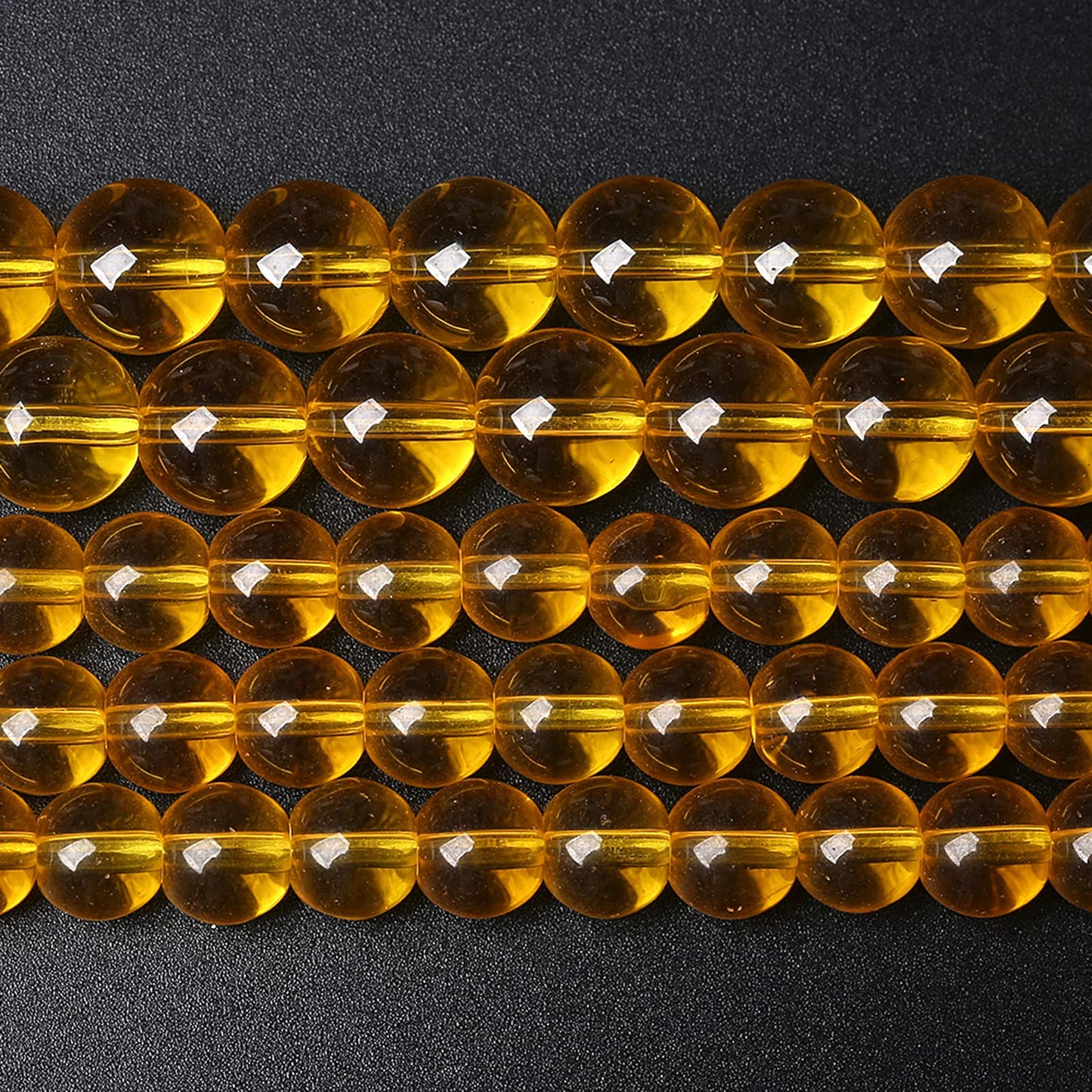 8MM 46PCS Yellow Glass Spacer Loose Beads for Jewelry Making DIY Bracelet Necklace