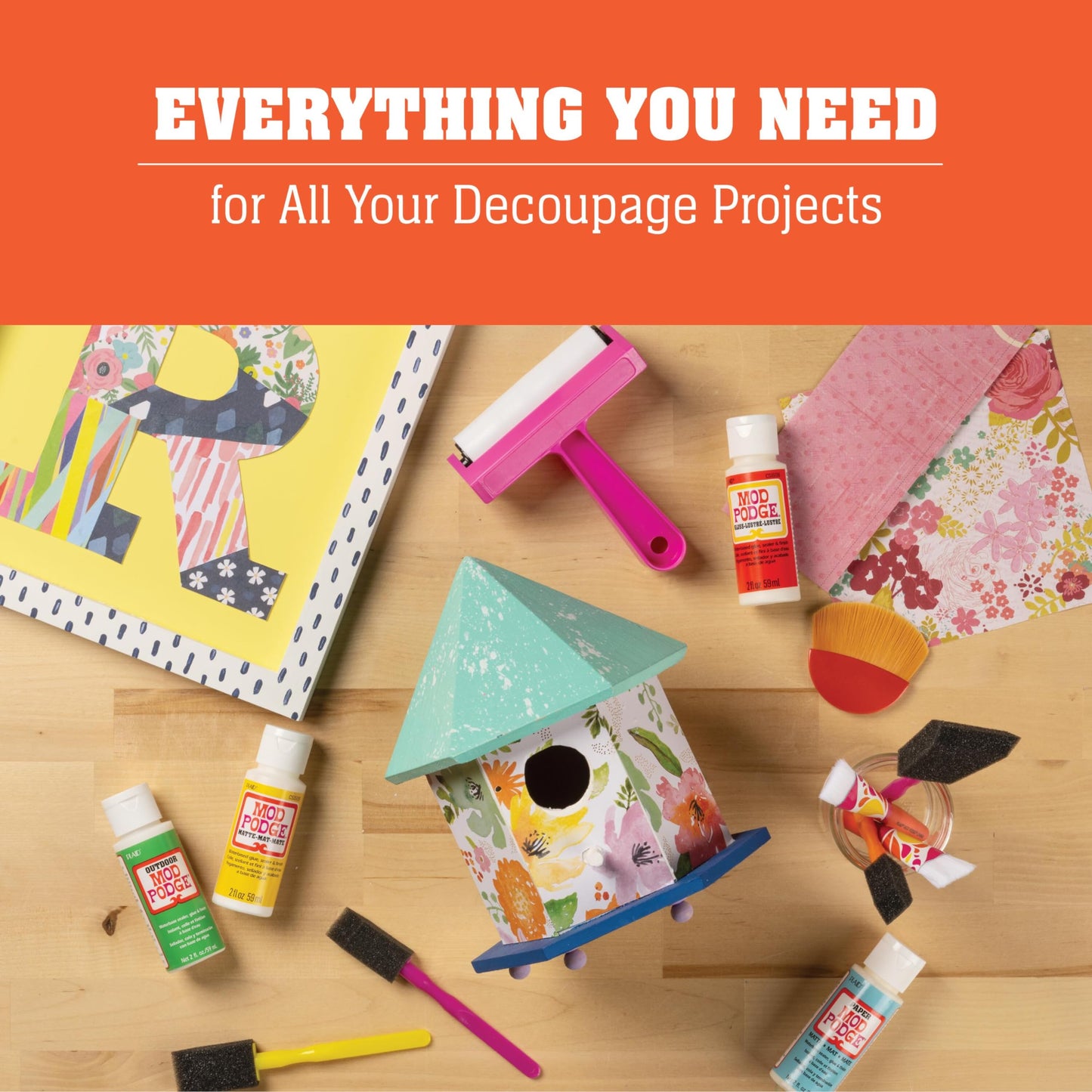 Mod Podge, Essential Decoupage Kit, Featuring 8 Formulas and 10 Tools, Perfect for DIY Arts and Crafts Projects