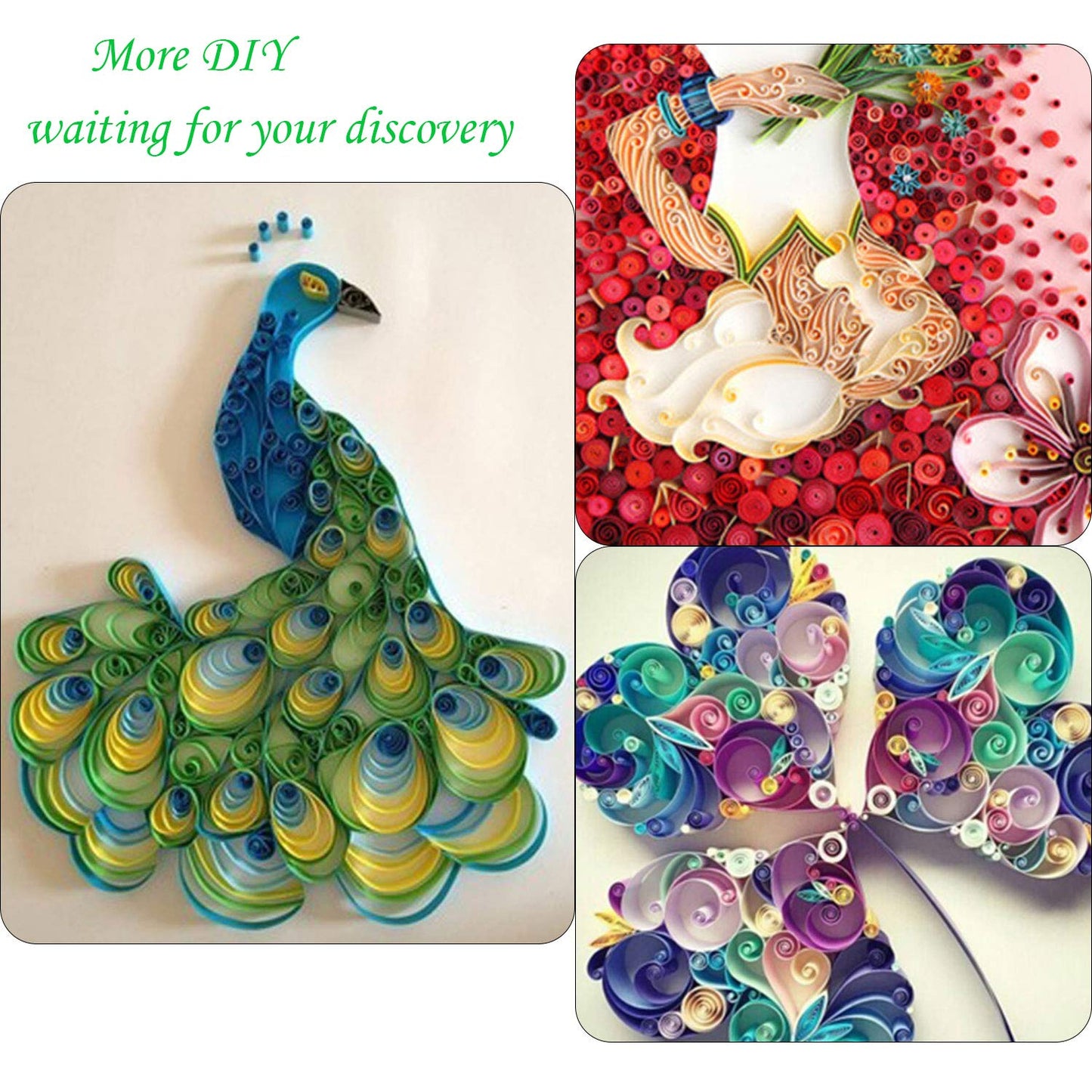 TUPARKA 15 PCS Paper Quilling Kits with 29 Colors 600 Strips Quilling Paper DIY Design Drawing Handcraft Tool