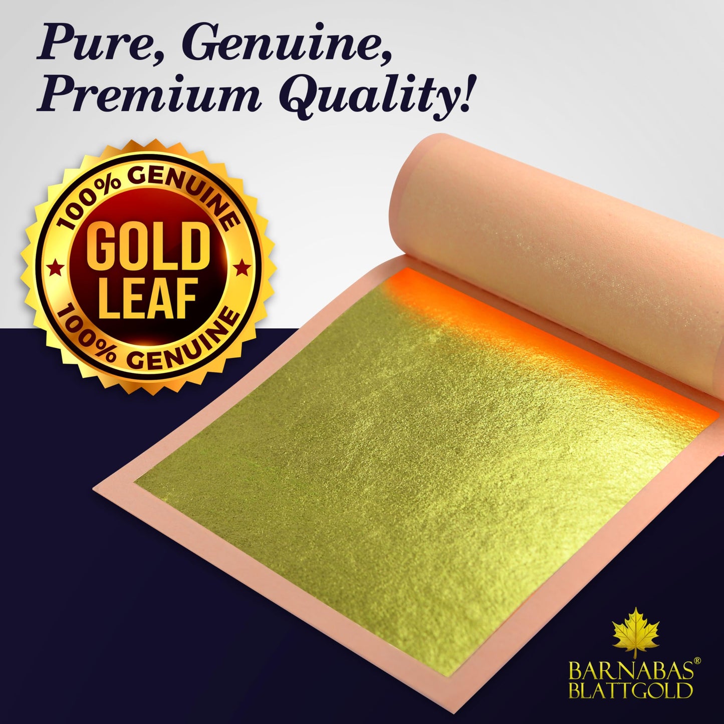 Barnabas Blattgold Gold Leaf - 24K Real Gold [10 Sheets, 3.1 inches] - Loose Sheets for Painting, Arts and Crafts