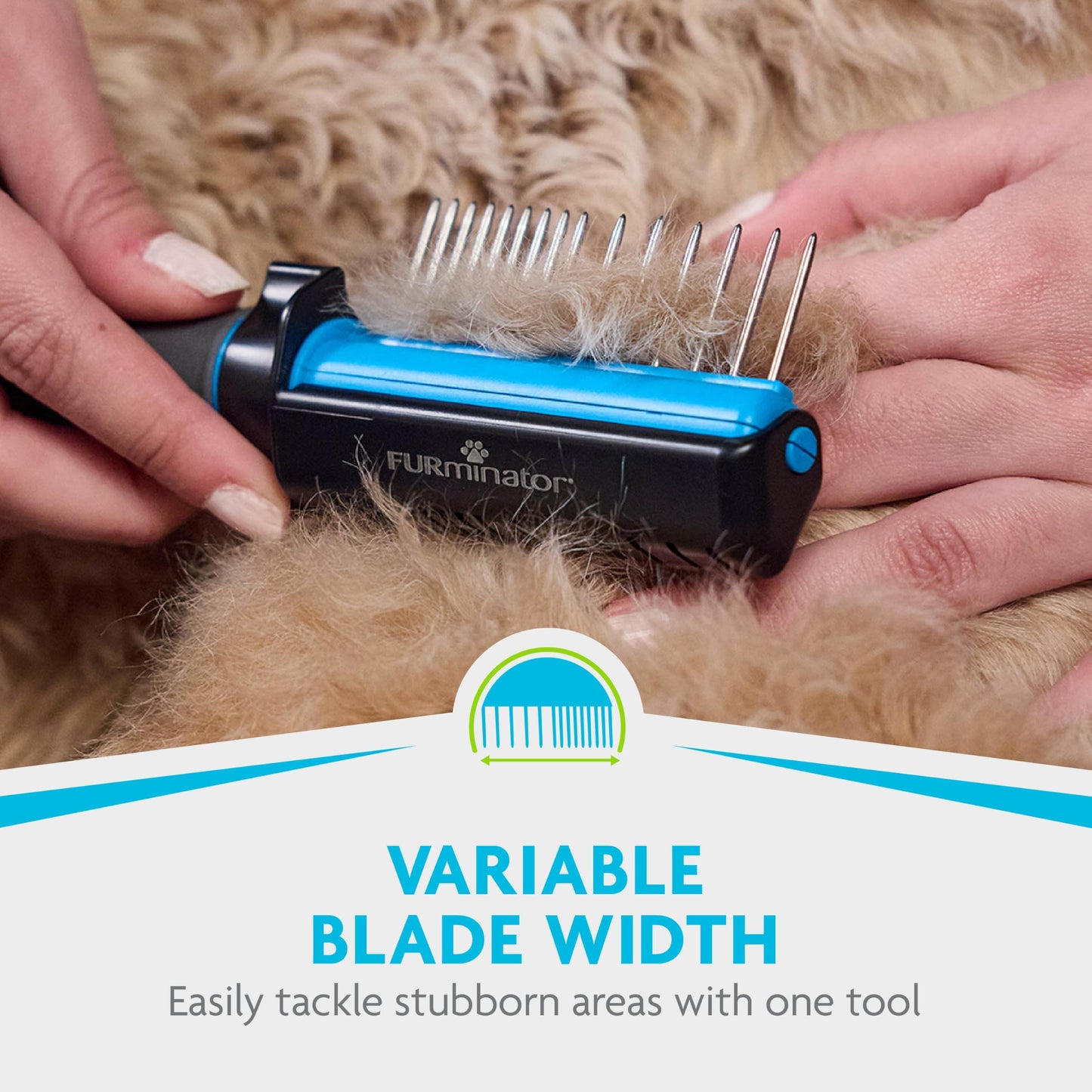 FURminator Doodle Grooming Tool & Shampoo/Conditioner Bundle, Dematting Tool with Comb for Mats, Tangles Plus 2-in-1 Shampoo & Conditioner for Doodle Dog Breeds, Curly, Long, Silky & Wiry Coats