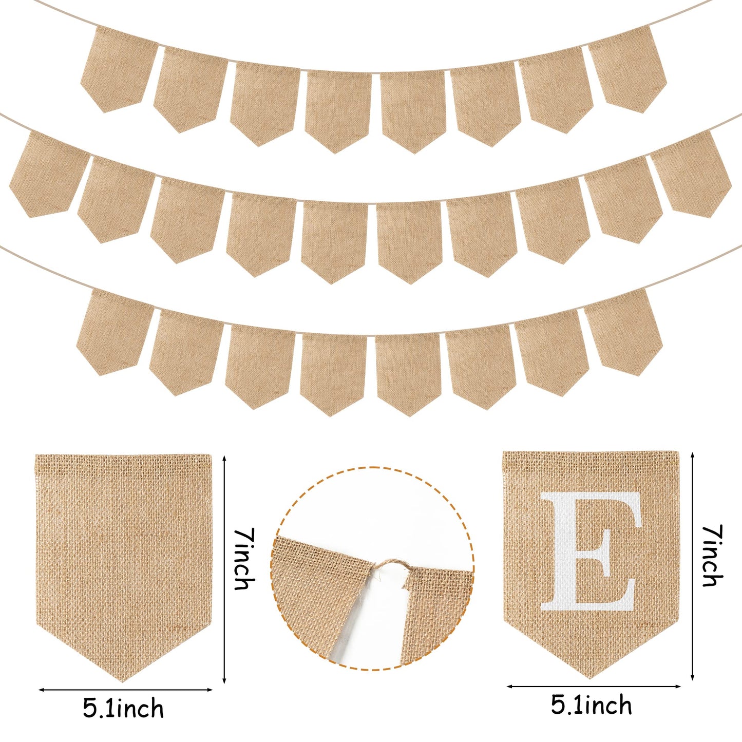 WATINC 26pcs DIY Burlap Banner with 26 Letter Stencil Kit, DIY Alphabet Banners Name Sign Burlap Flags Garland Handwriting Bunting for Party Decoration Wedding Birthday Wall Home Decor Supplies