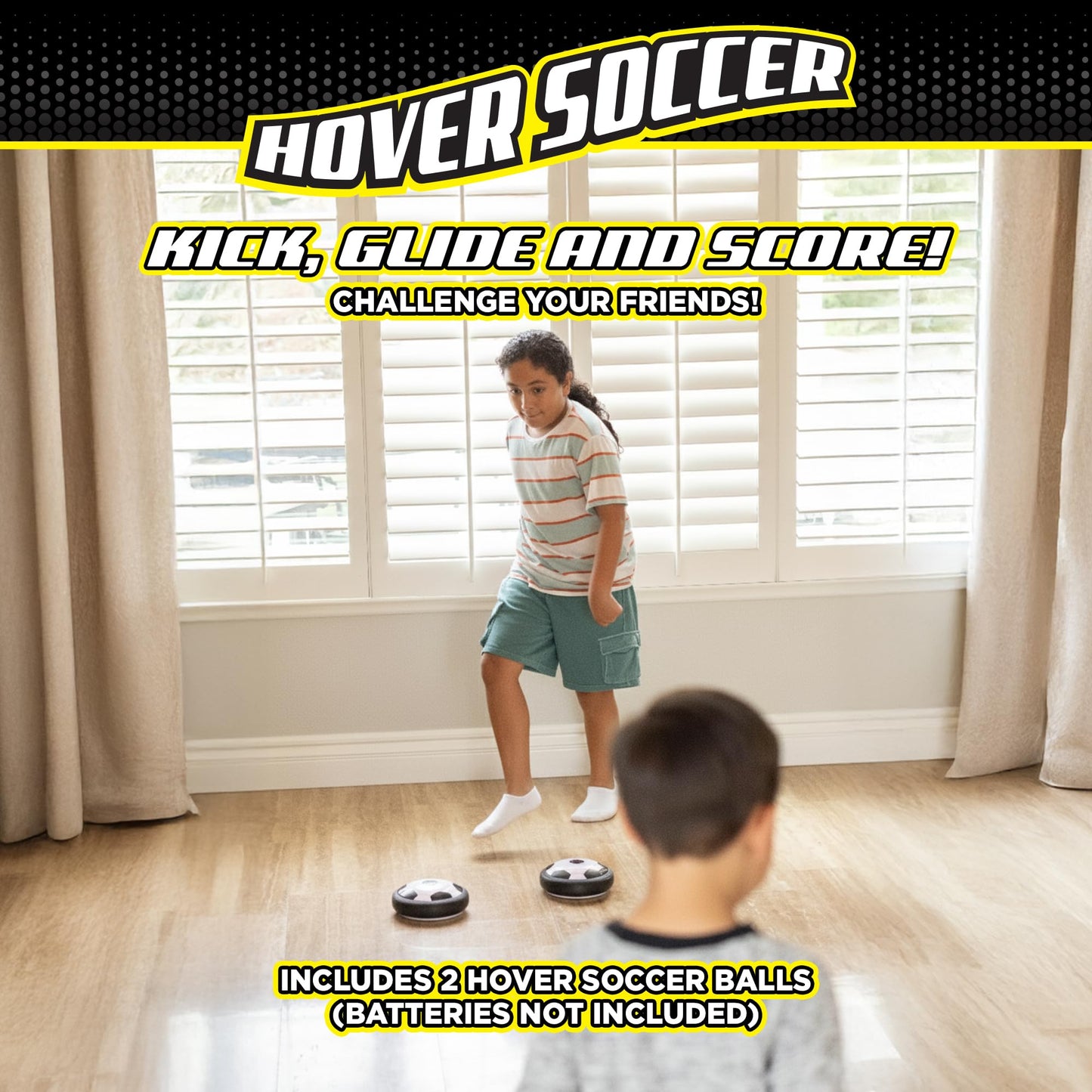Hover Soccer 2 Pack from The Makers of Stomp Rocket – LED Lights and Padded Bumpers Indoor Air Soccer Toy for Boys Girls Ages 3 4 5 6 7 8 + Fun Games