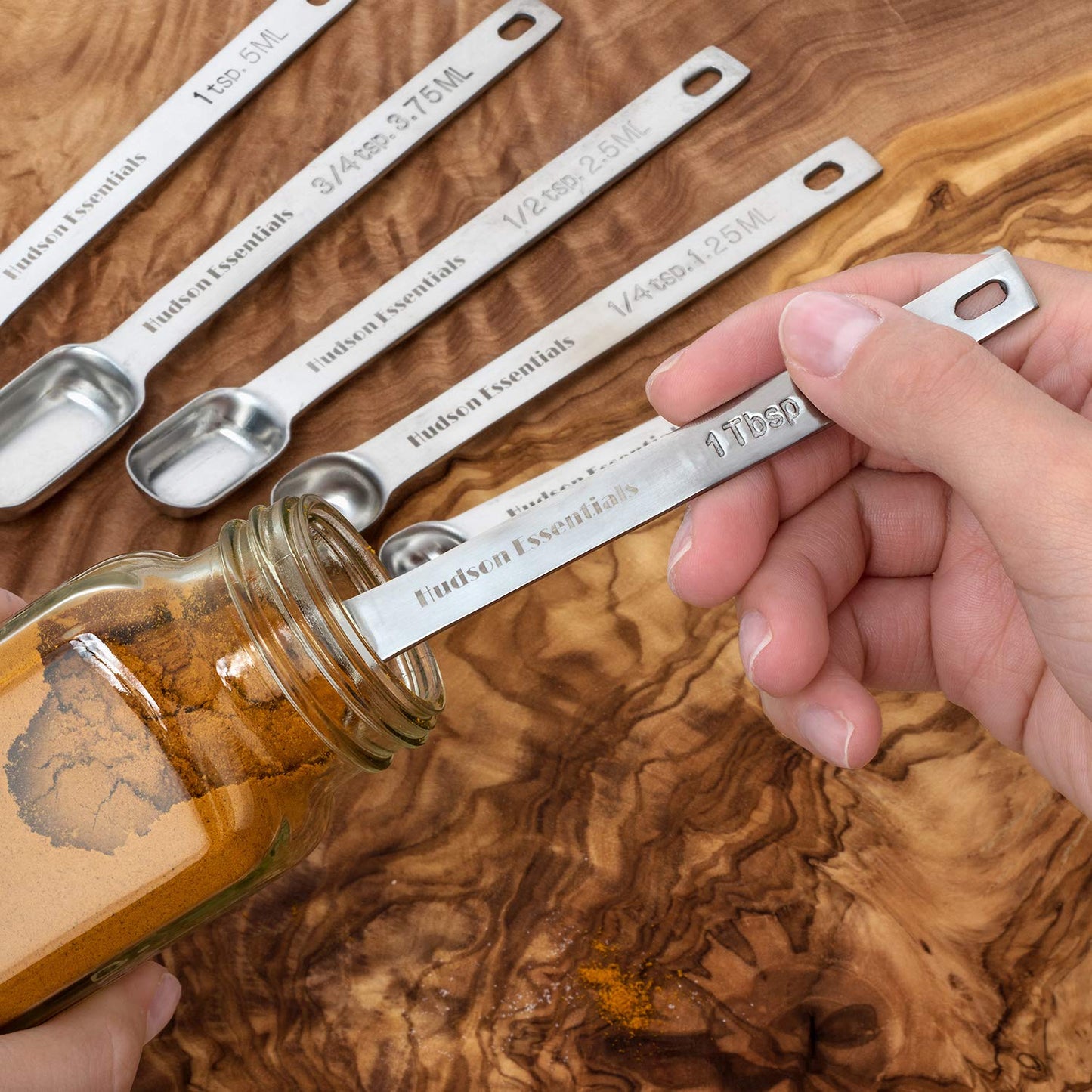 Hudson Essentials Stainless Steel Measuring Cups and Spoons Set (14 Piece Set)