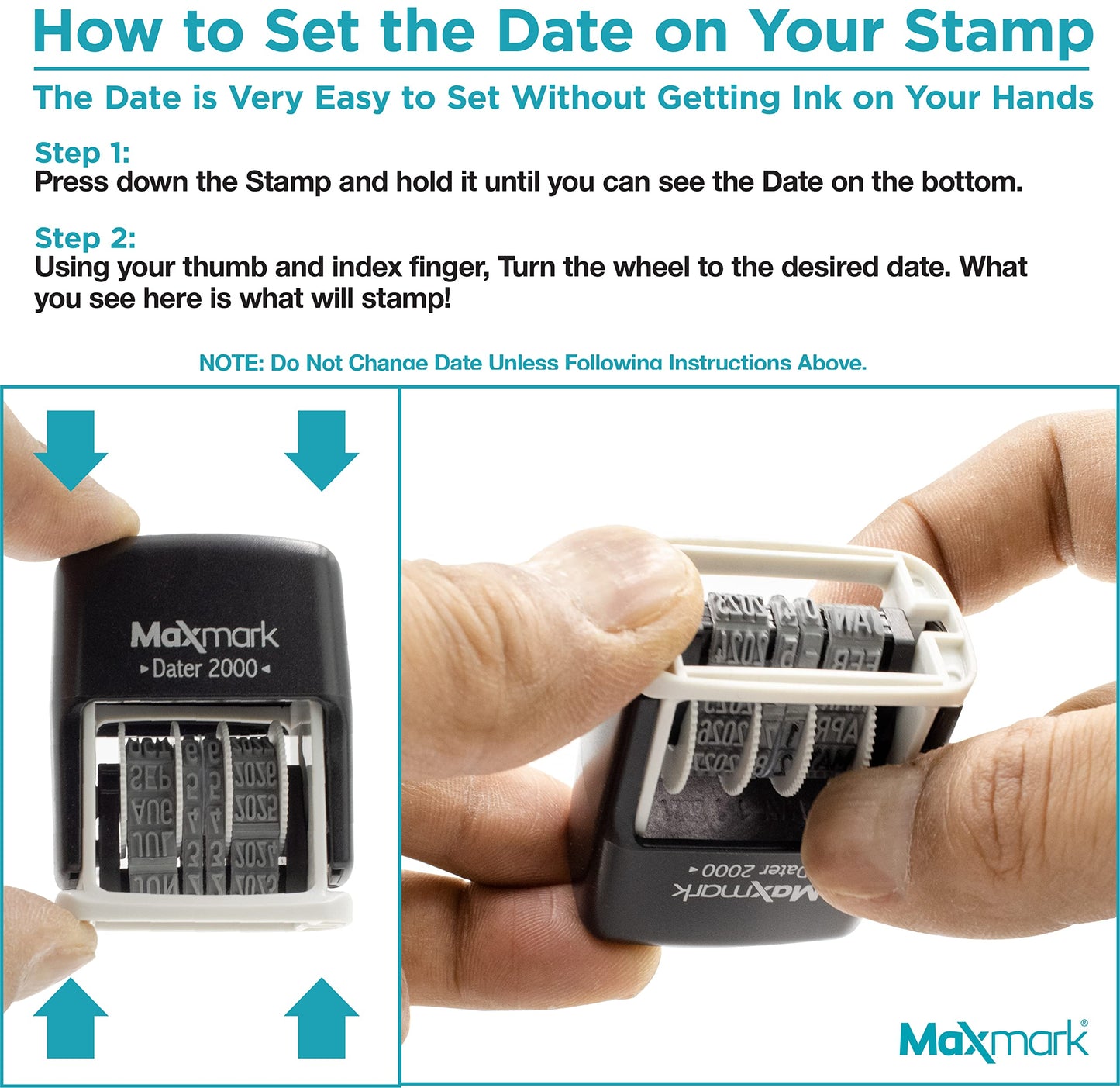 MaxMark 2000 Dater Self Inking Date Stamp - Blue