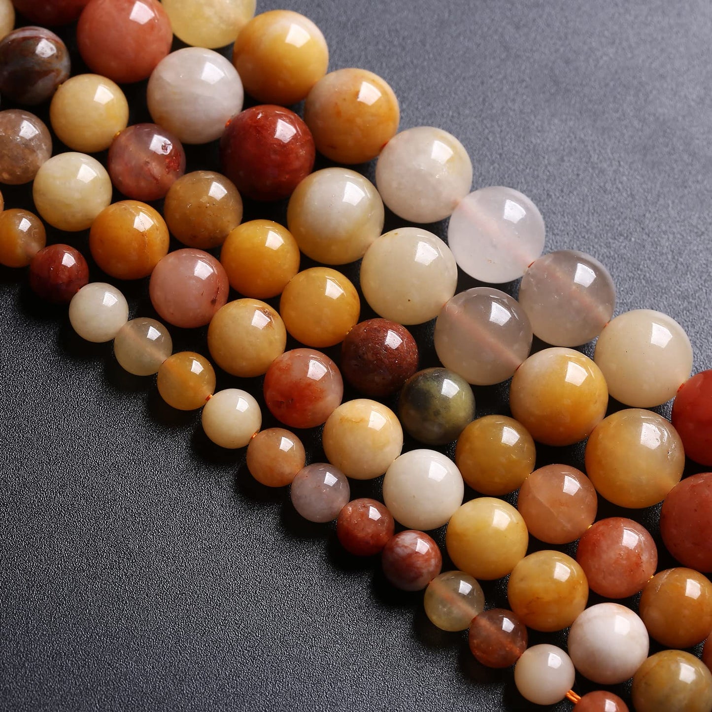 4MM 88PCS Natural Stone Golden Thread Jade Crystal Loose Beads for Jewelry Making DIY Bracelet Necklace 1 Strand 15’’