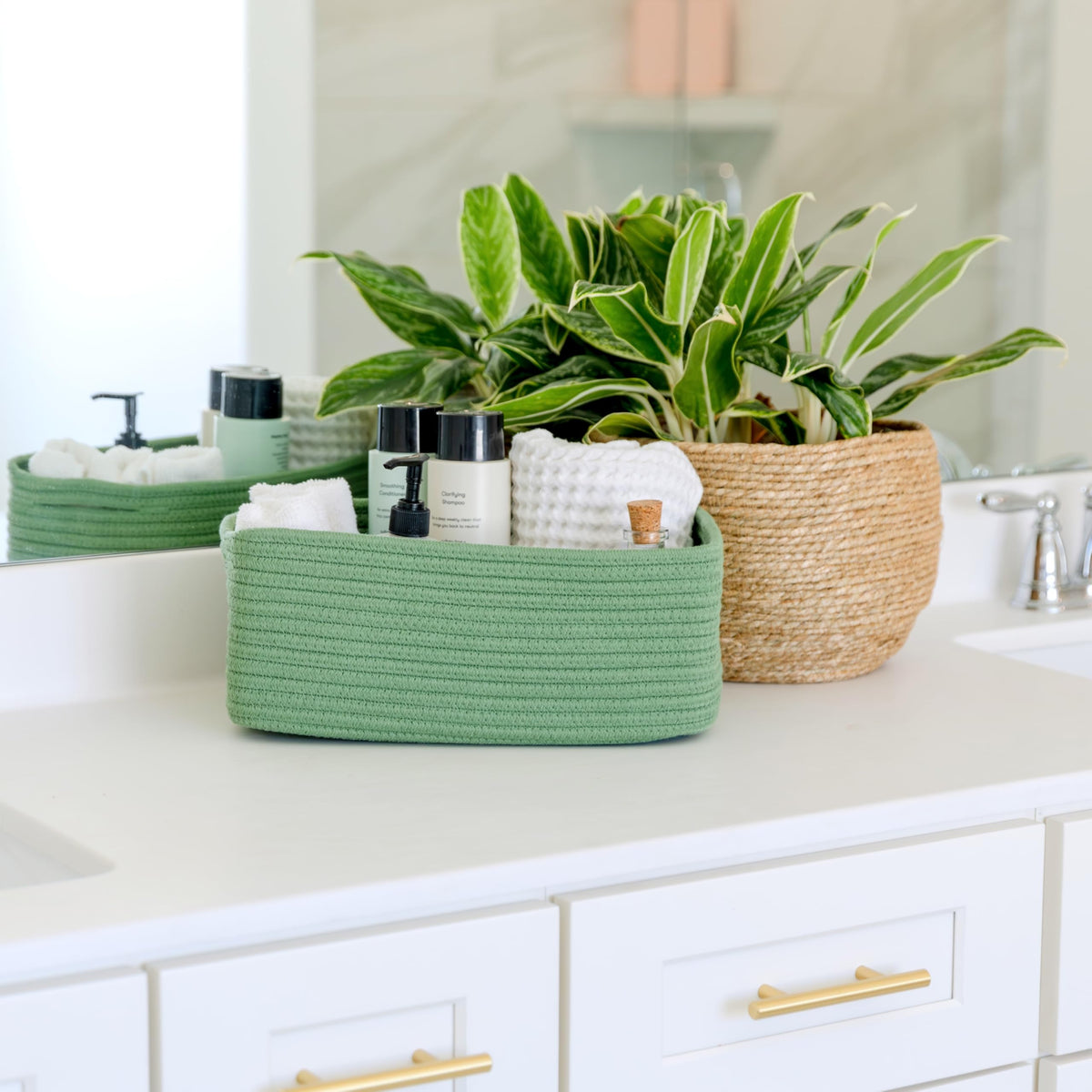 13.5”x8.5”x5.5” Rectangle Storage Baskets for Shelves 3 Pack (3 Count)