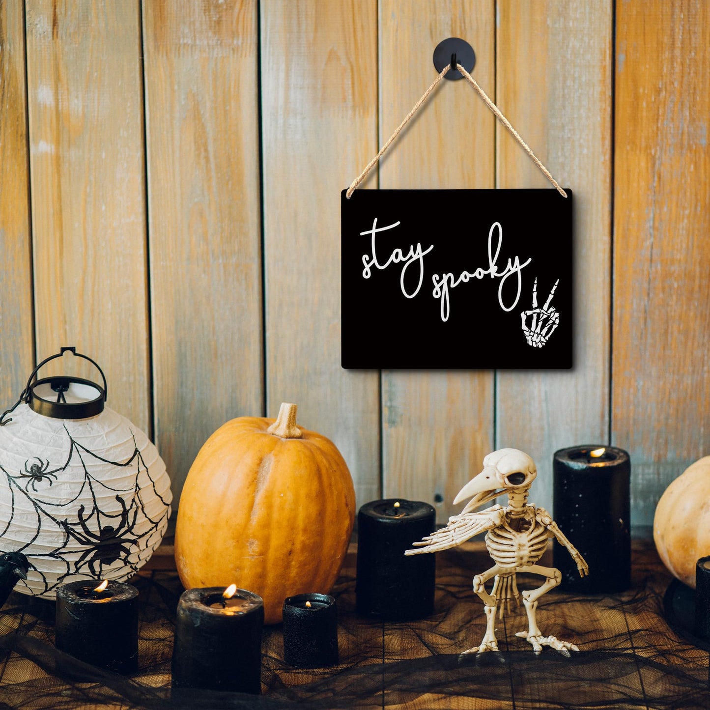Lacosu Wall Pediments Spooky Sign,Spooky Wall Decor,Halloween Signs,Gothic Decor,Halloween Wall Decor,10x8 Inches