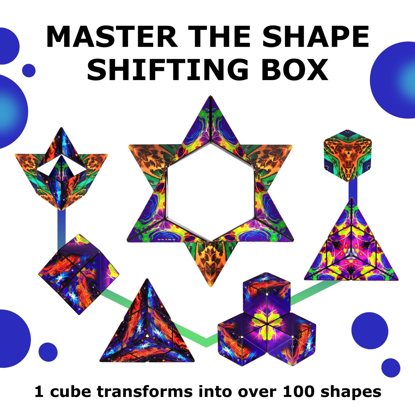 Shashibo DODECA Shape Shifting Box - Award-Winning STEM Fidget Toy with Ultra Strong Magnets - Puzzle Cube Transforms Into 100+ Shapes, Perfect Sensory Gift for Kids, Teens, and Adults (Infinity)