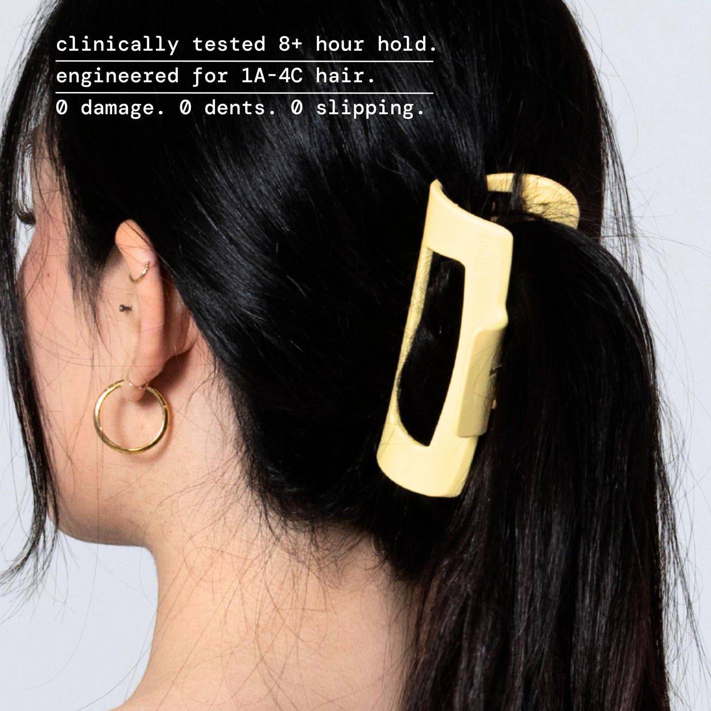 The Original Mello Hair Claw Clip Squishy Claw Clip Made in Korea Patent Pending 30021976 (Yellow, Medium)