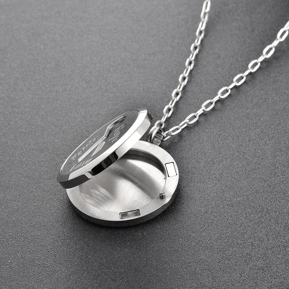 mingkejw Essential Oil Diffuser Necklace Aromatherapy Pendant Locket Jewelry Stainless Steel Perfume Necklace| 22’’ Adjustable Chain| 12 Refill Pads| Gift Box