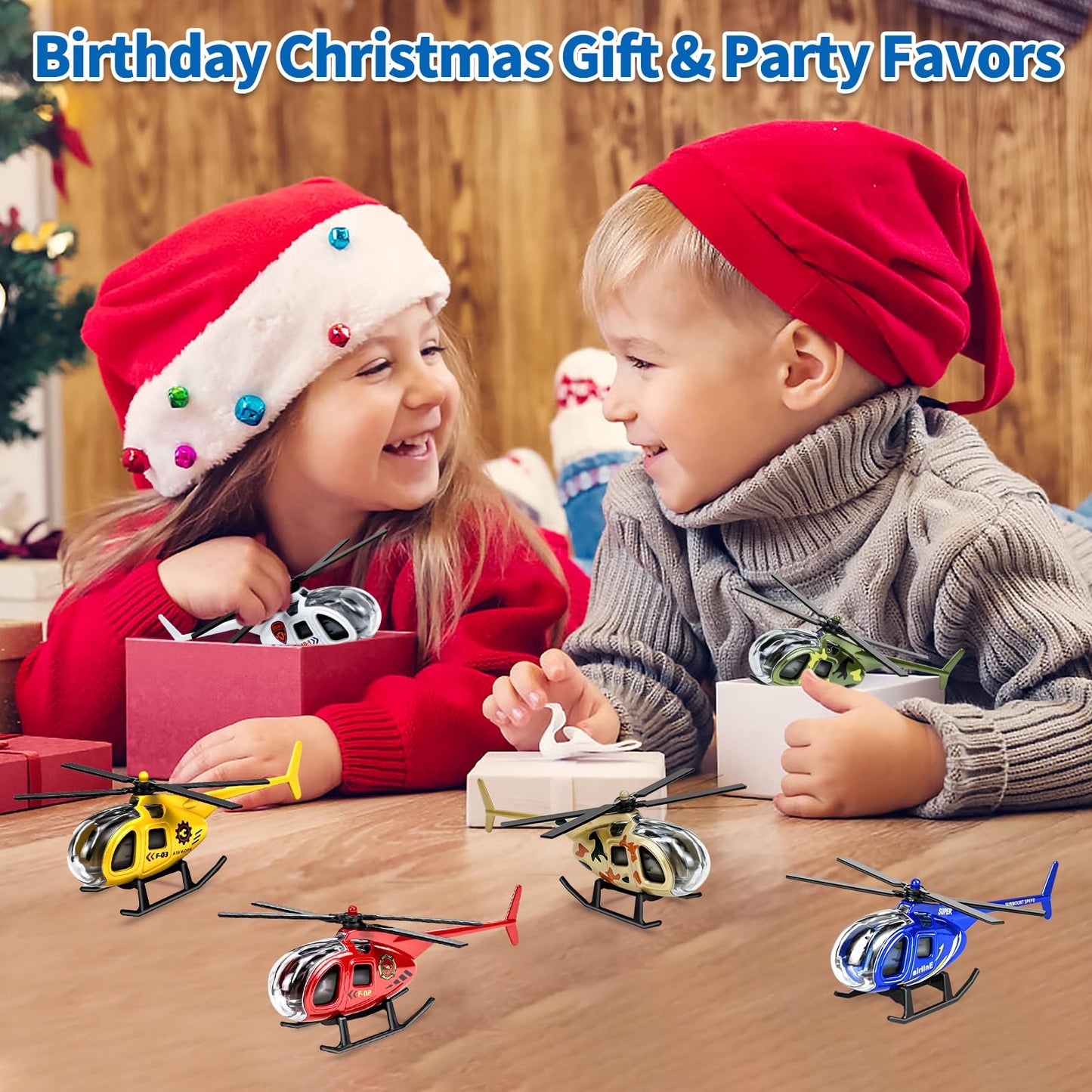 Tcvents 12PCS Diecast Helicopters Toy, Mini Alloy Toy Helicopter for Kids 3 4 5 6 7 Years Old, Small Toys Airplane Military Model Planes for Toddlers Boys 3-8 Years Birthday Gift Party Favors