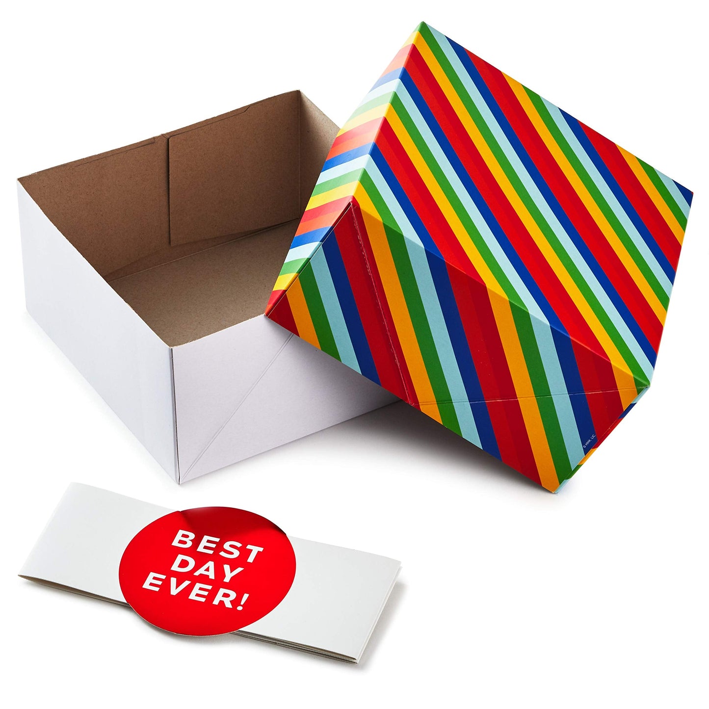 Hallmark Gift Boxes 3-Pack Assorted Sizes (Rainbow Stripes, Dots, Stars) for Birthdays, Weddings, Graduation, Baby Showers, All Occasions, Wrapped Treats and Cookies
