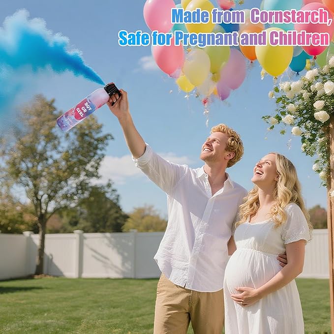 4 Pack Blue Gender Reveal Smoke Bombs, Fun Party Supplies for Baby Boy Shower Gender Reveal Spray Celebration, Decorations, Ideas