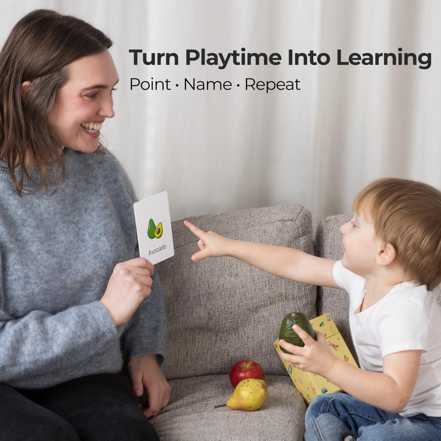 Toddler Flashcards for Ages 1–3 – 55 Thick & Durable Learning Cards, First Words, Real-Life Images, Montessori Toy for Babies 12+ Months