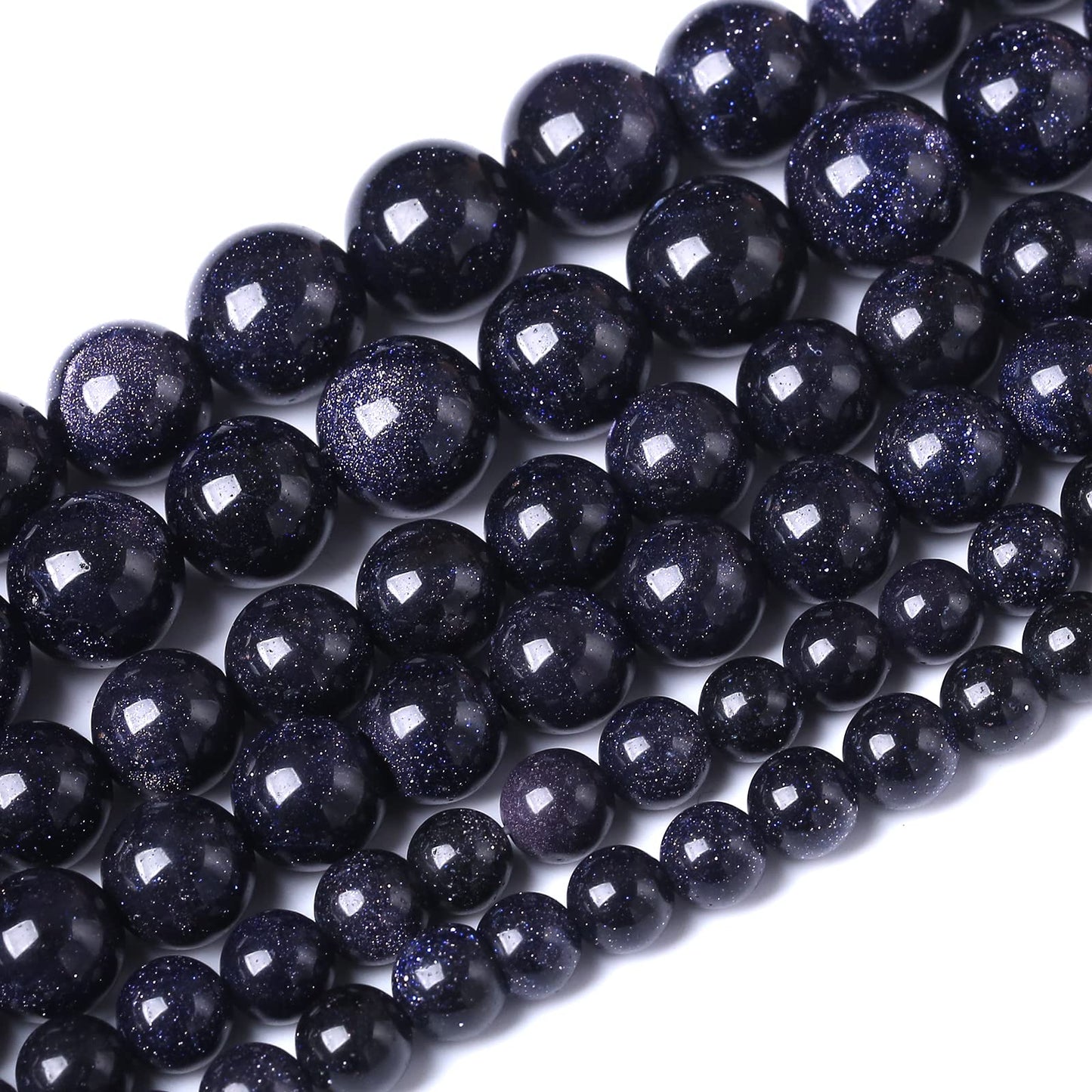 45PCS 8MM Natural Blue Sand Stone Beads Energy Healing Beads for DIY Jewelry Bracelet Necklace Making for Jewelry Making15Inch
