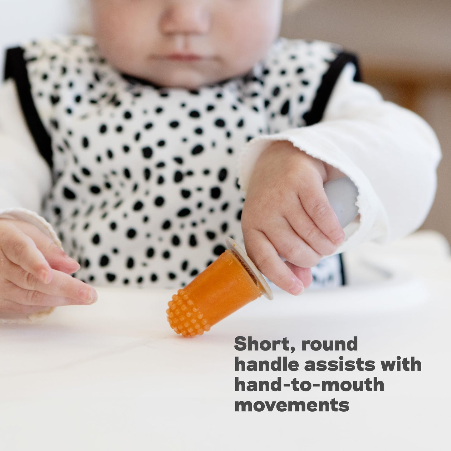 ezpz Tiny Pops (Pewter) - 4 Months+ - Popsicle Mold Set with Two Wands for Infants - Baby-Led Weaning + Teething Essentials