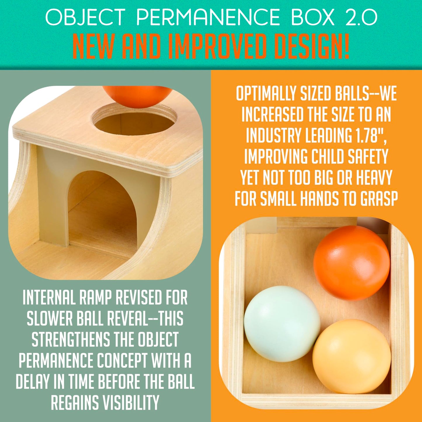 Montessori Mama Object Permanence Box - Montessori Toys for Babies 6-12 Months, Developmental Ball Drop Wooden Toy, Infant Toddler 1 Year Old Learning Essential