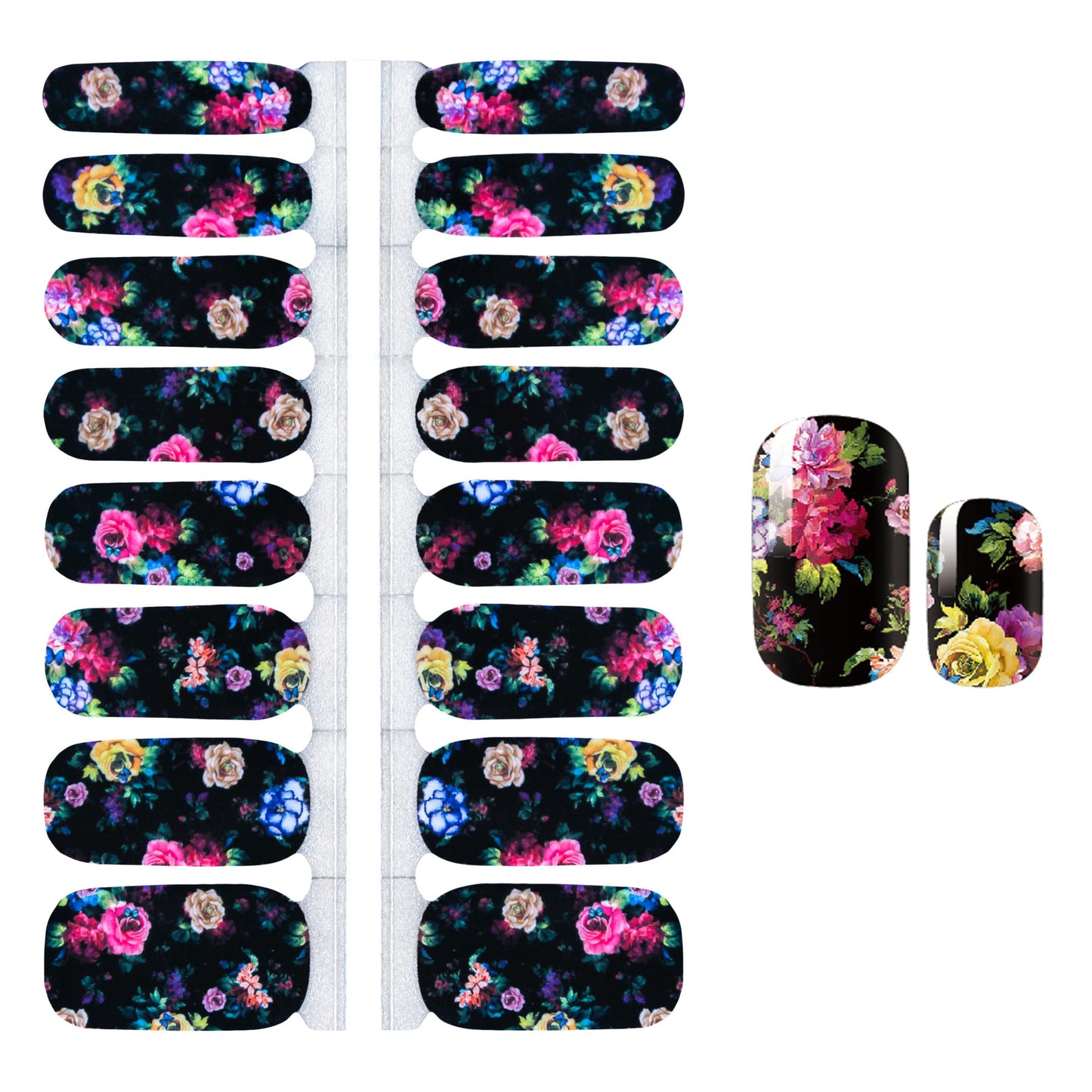SILPECWEE 5 Sheets Flower Nail Wraps Stick on Nail Polish Strips Gel Nail Strips Self Adhesive Nail Polish Stickers Fingernail Manicure Sticker Nails for Women with 1pc File