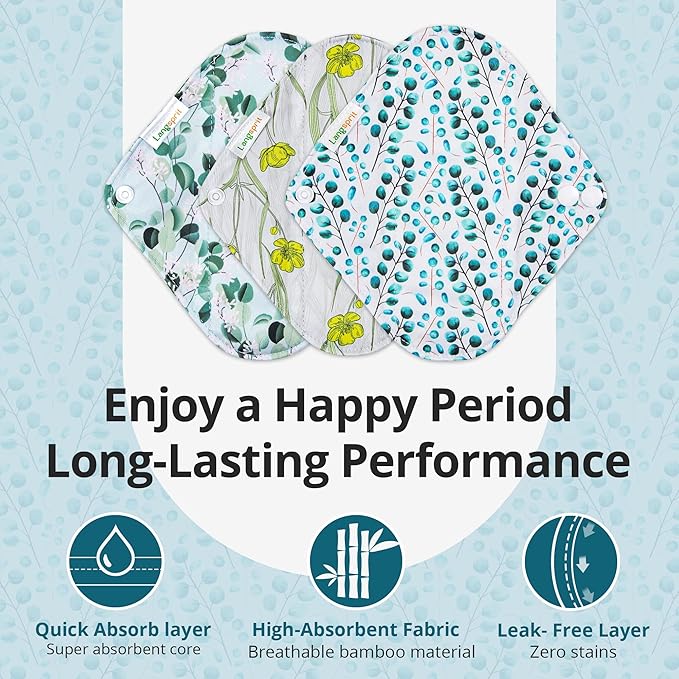 7pcs Set 1 pc Mini Wet Bag +6pcs Absorbent Reusable Sanitary Pads/Washable Cloth Menstrual Pads(Autumn,M)…